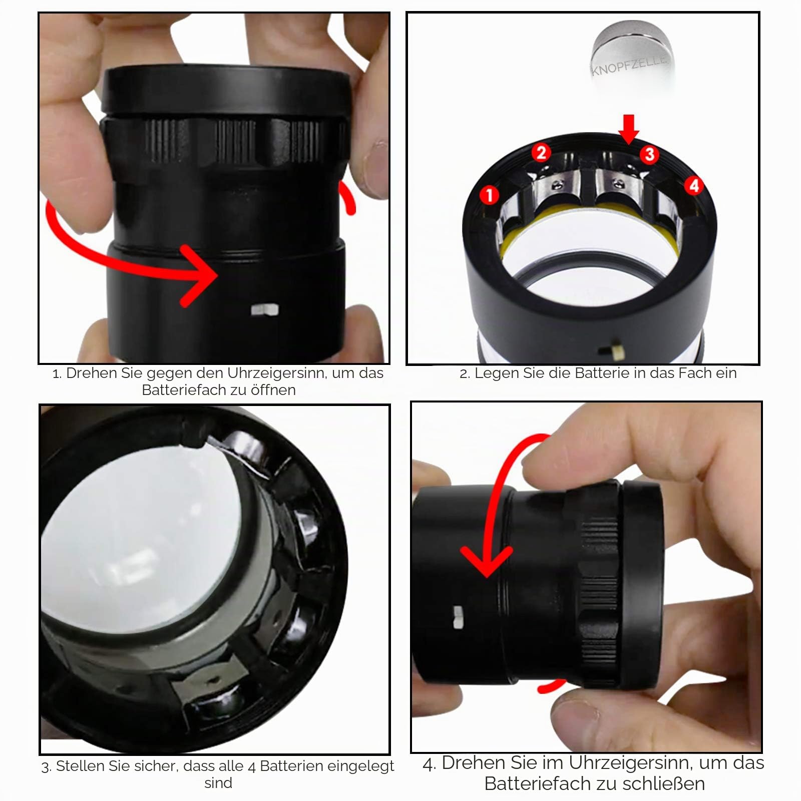 Lupe 10x Vergrößerung 8 LED Licht Glas Skala Diagramm Juweliere Auge 25mm Feld von Aussicht
