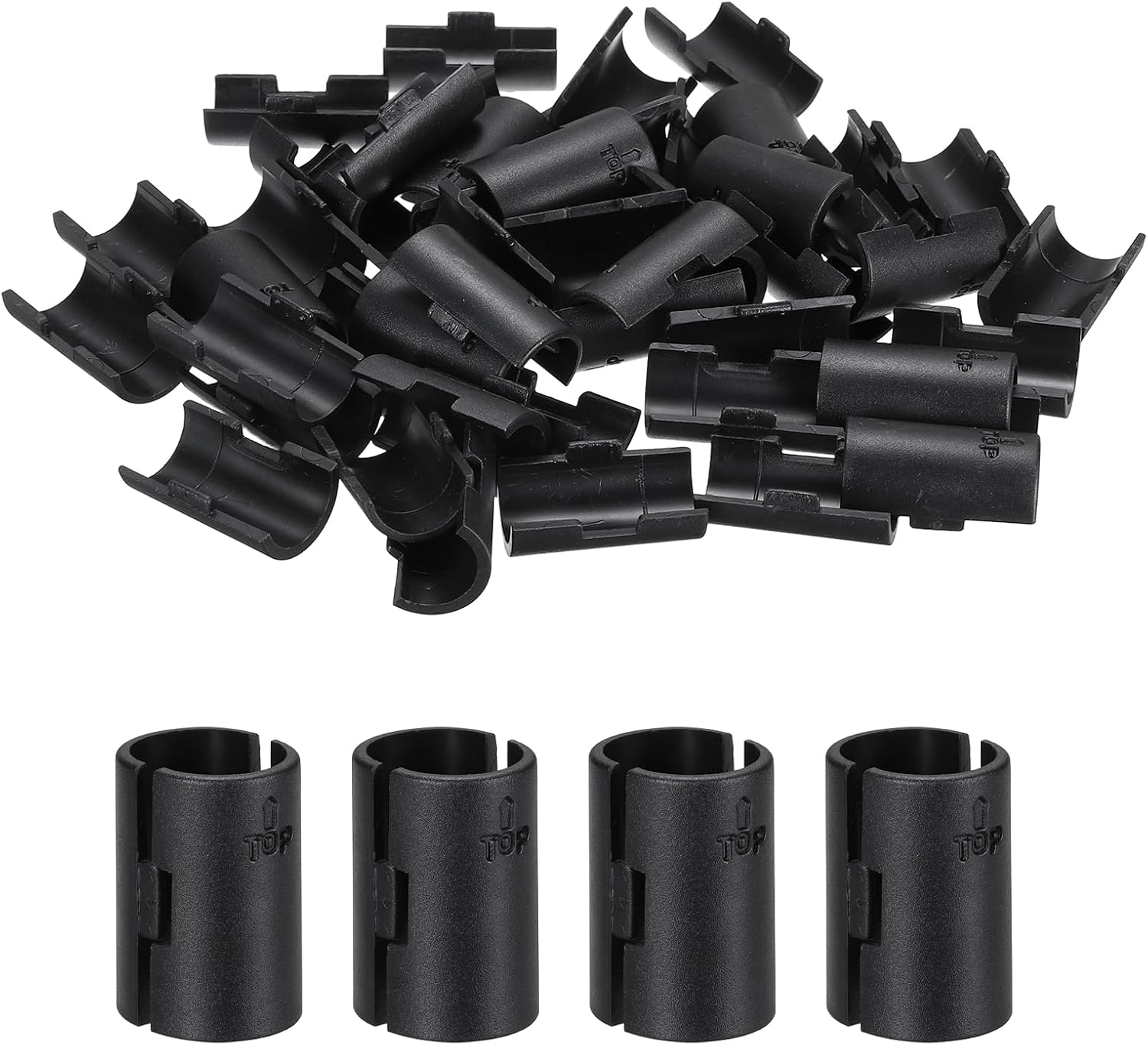 uxcell 48Pcs Wire Shelf Clips, Shelf Lock Clips Plastic Wire Rack Lock Clip, Shelving Sleeves Replacements Fit 5/8" Inch Post for Shelving System Accessories Parts