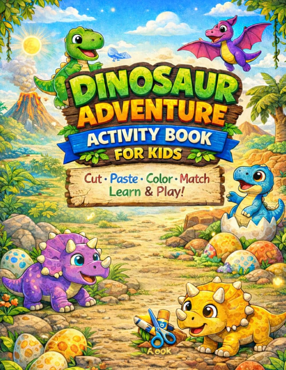 DINOSAUR ADVENTURE ACTIVITY BOOK FOR KIDS: A Fun Learning Book for Kids Ages 3–5