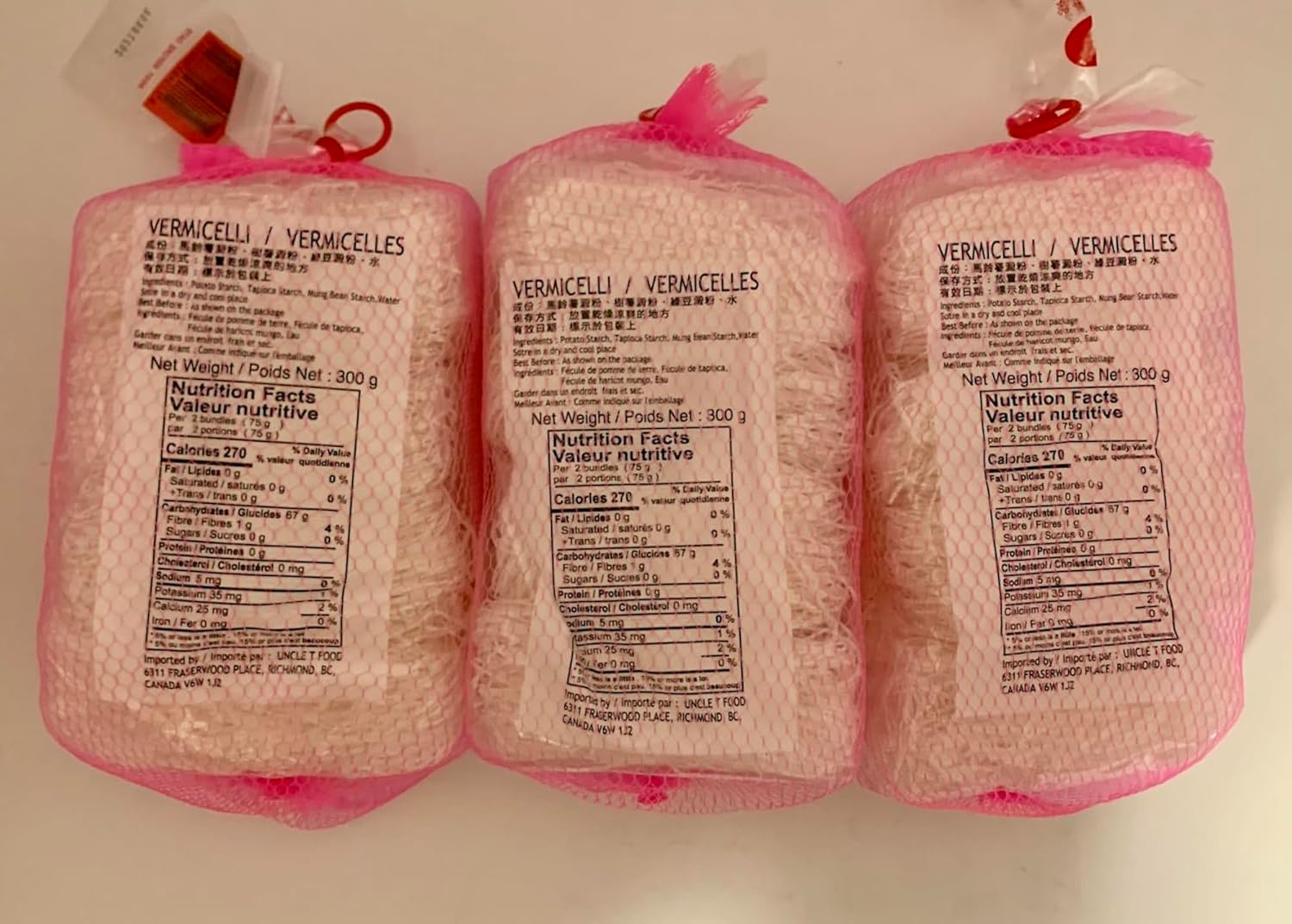 Lungkow Vermicelli Bean Thread Noodles 8 Pack Transparent or Cellophane Noodles.