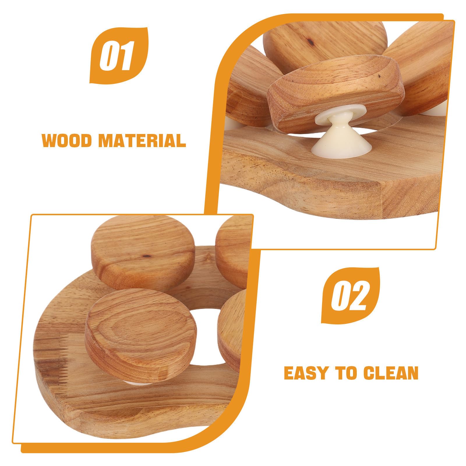 HOMSFOU Ergonomisches Saunaholzkissen aus Solidem Holz