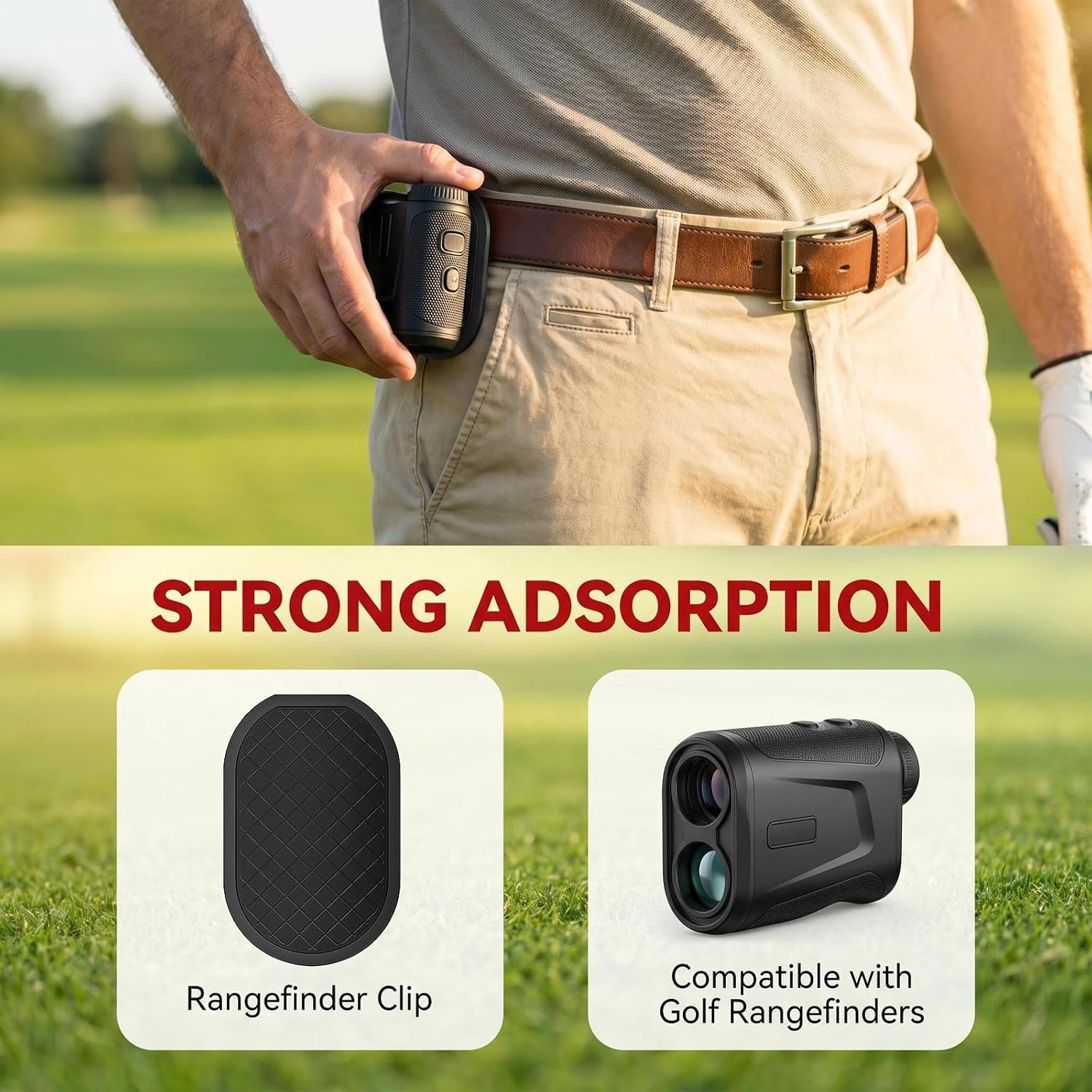 Lensaylx Magnetic Belt Clip for Golf - Industrial-Grade Durable Holder for Range Finder Magnet, Securely Attaches to Magnetic Golf Gear for Easy Access