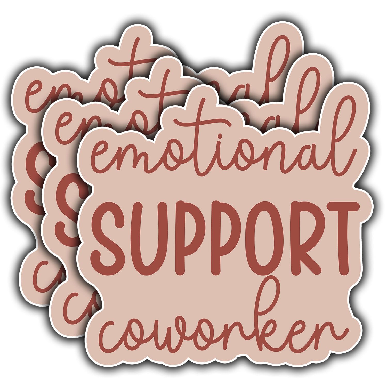 (3Pcs) Emotional Support Coworker Sticker Funny Emotional Support Motivation Decals Waterproof Vinyl Sticker for Books Laptops Phones Water Bottles Kindle 3 Inches