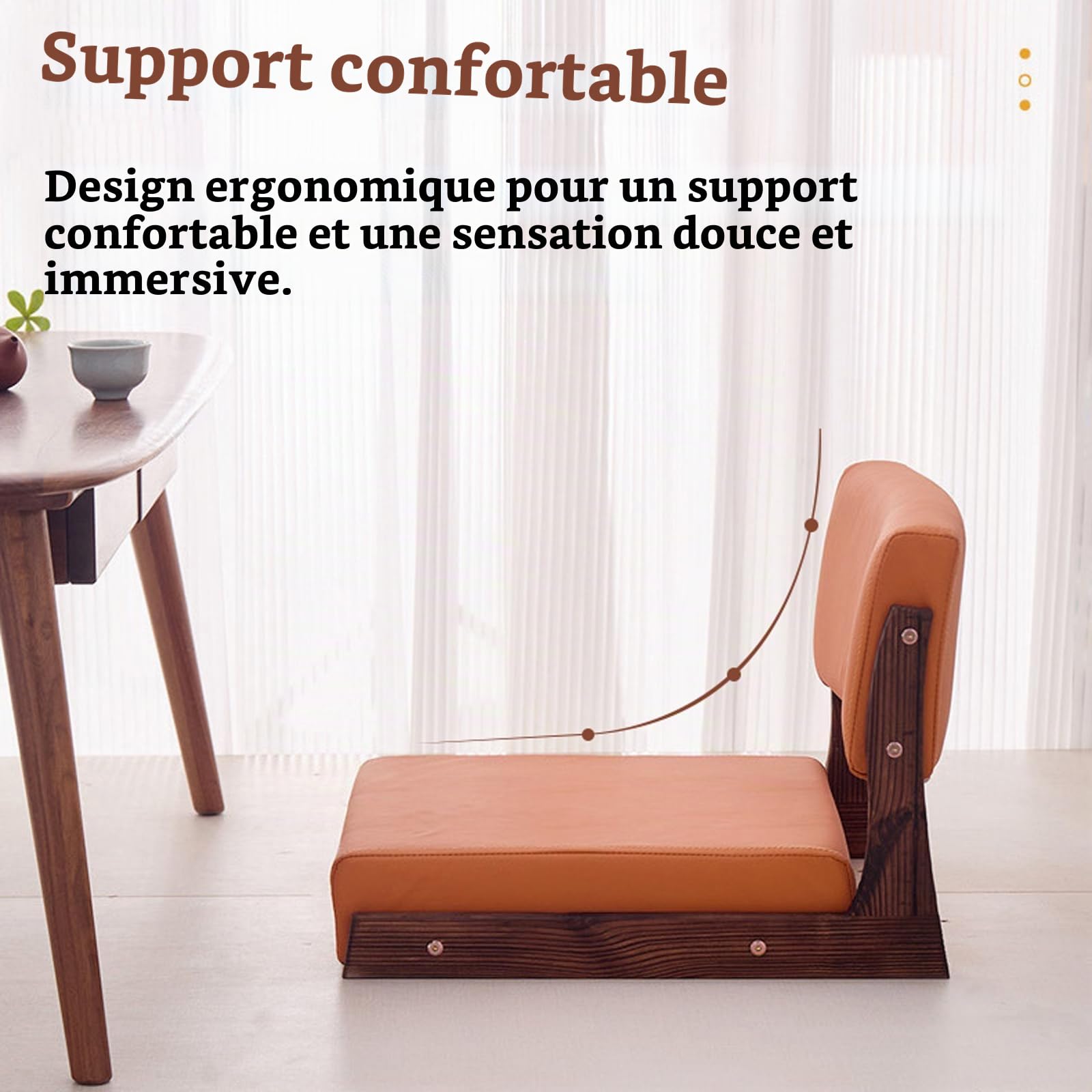 Chaise De Sol Tatami,Siège De Sol De Chaise De Salon,Tatami inclinable Chaise de Plancher,Chaise de Sol Japonaise multifonctionnelle,Chaise de Sol de méditation,pour Balcon,Salon,Chambre