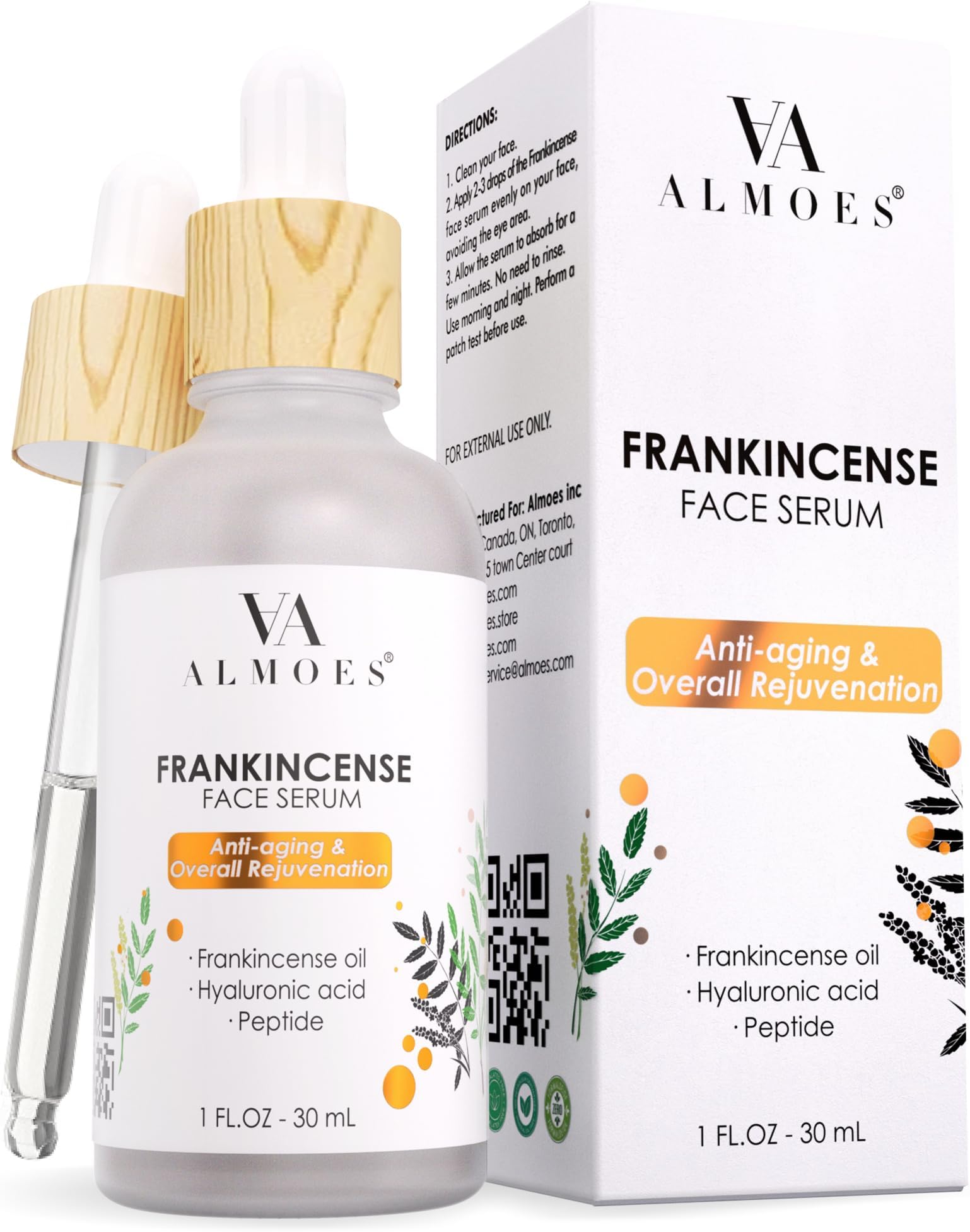 ALMOES FRANKINCENSE Facial Serums, PEPTIDES.30 ML