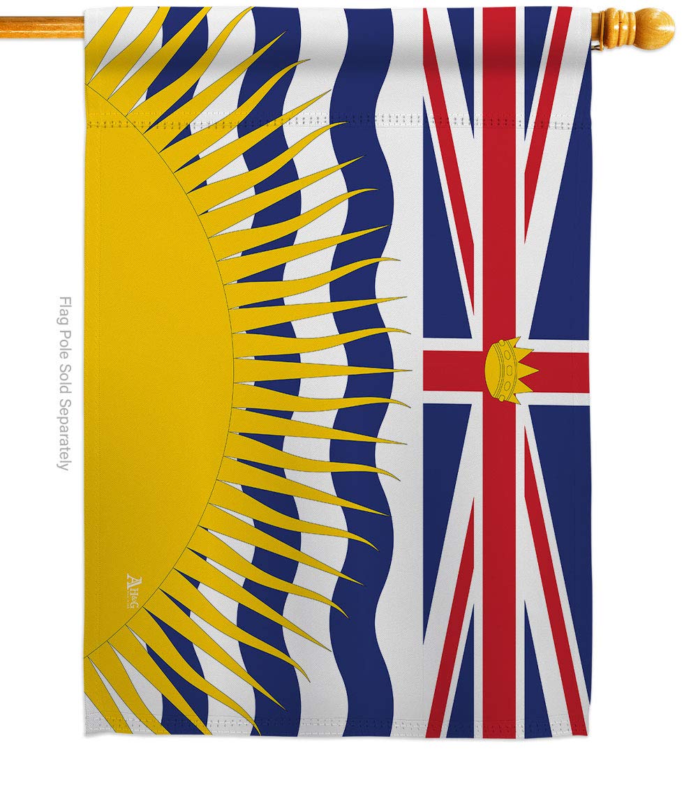 Americana Home & GardenBritish Columbia House Flag Canada Provinces Canadian Territories Region Country Particular Area Decoration Banner Small Garden Yard Gift Double-Sided, Made in USA