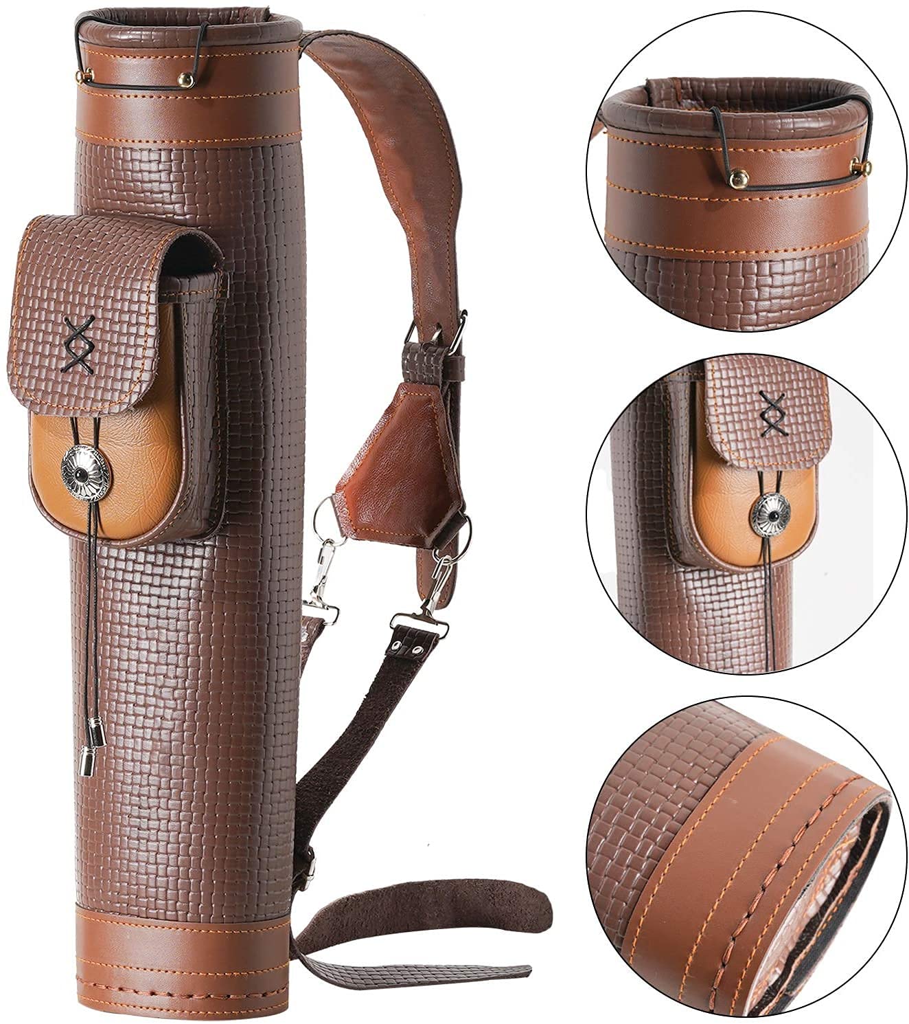 Carquois Arrière En Cuir De Vache Fait Main – Porte-flèches Traditionnel (Leather Phobia)
