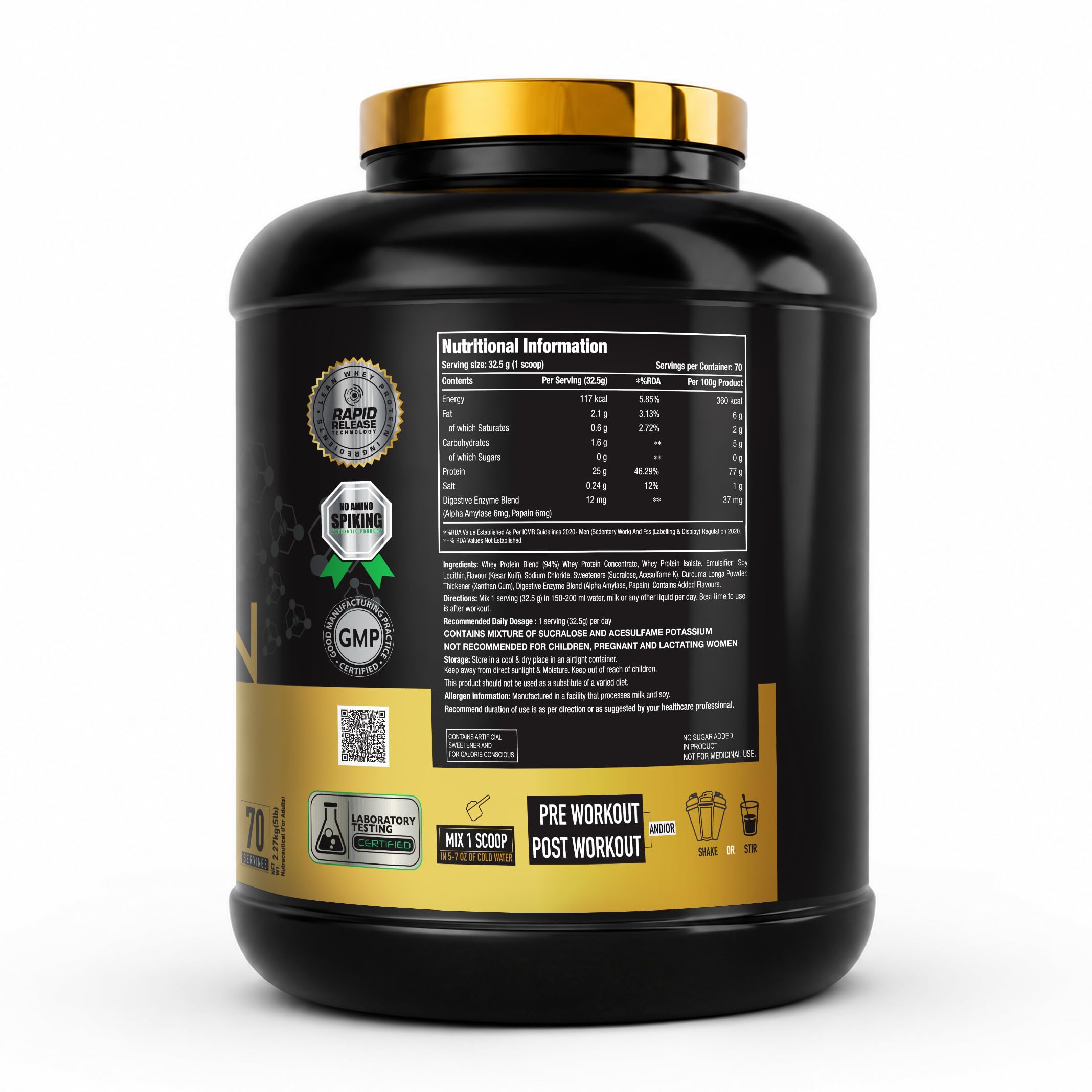 One Science Nutrition Whey Protein Powder | 25g Protein/Scoop | Muscle Gain, Power & Workout Recovery | Ice Coffee Flavour, 2.27 kg — Amazon image 24