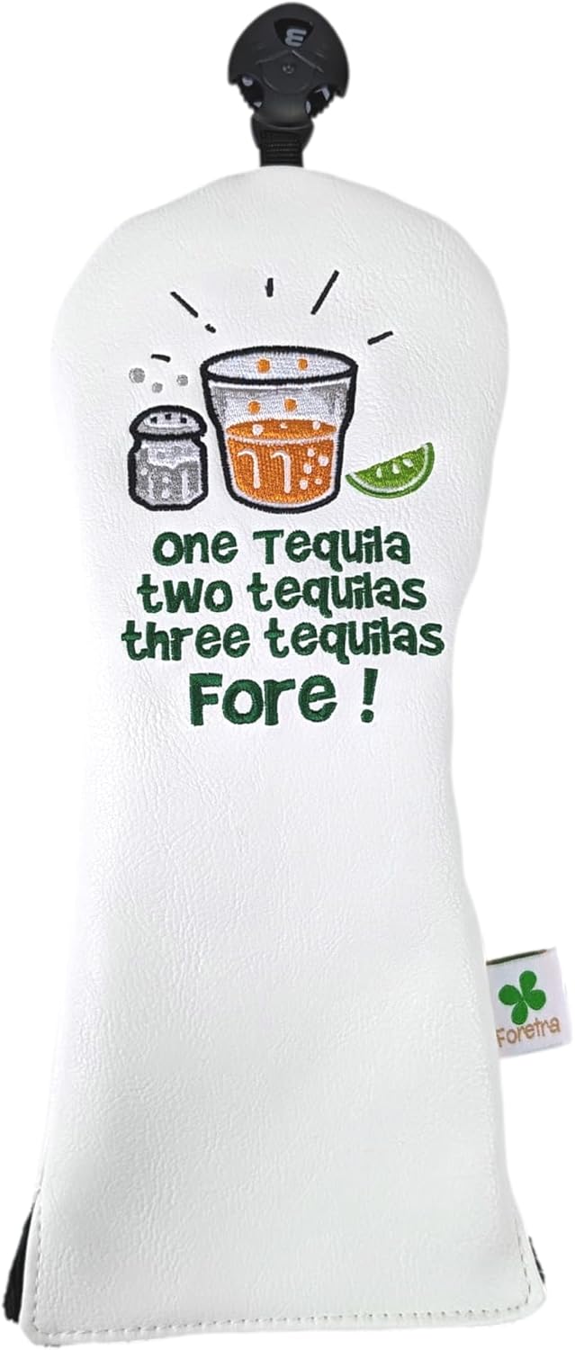 Foretra Tequila Fore Golf Headcover Driver Cover Mallet Blade Putter Cover 3 Wood Fairway Wood Head Covers Hybrid Head Covers Novelty Fun fits Most Brands Funny Golf 7 Wood Head Cover