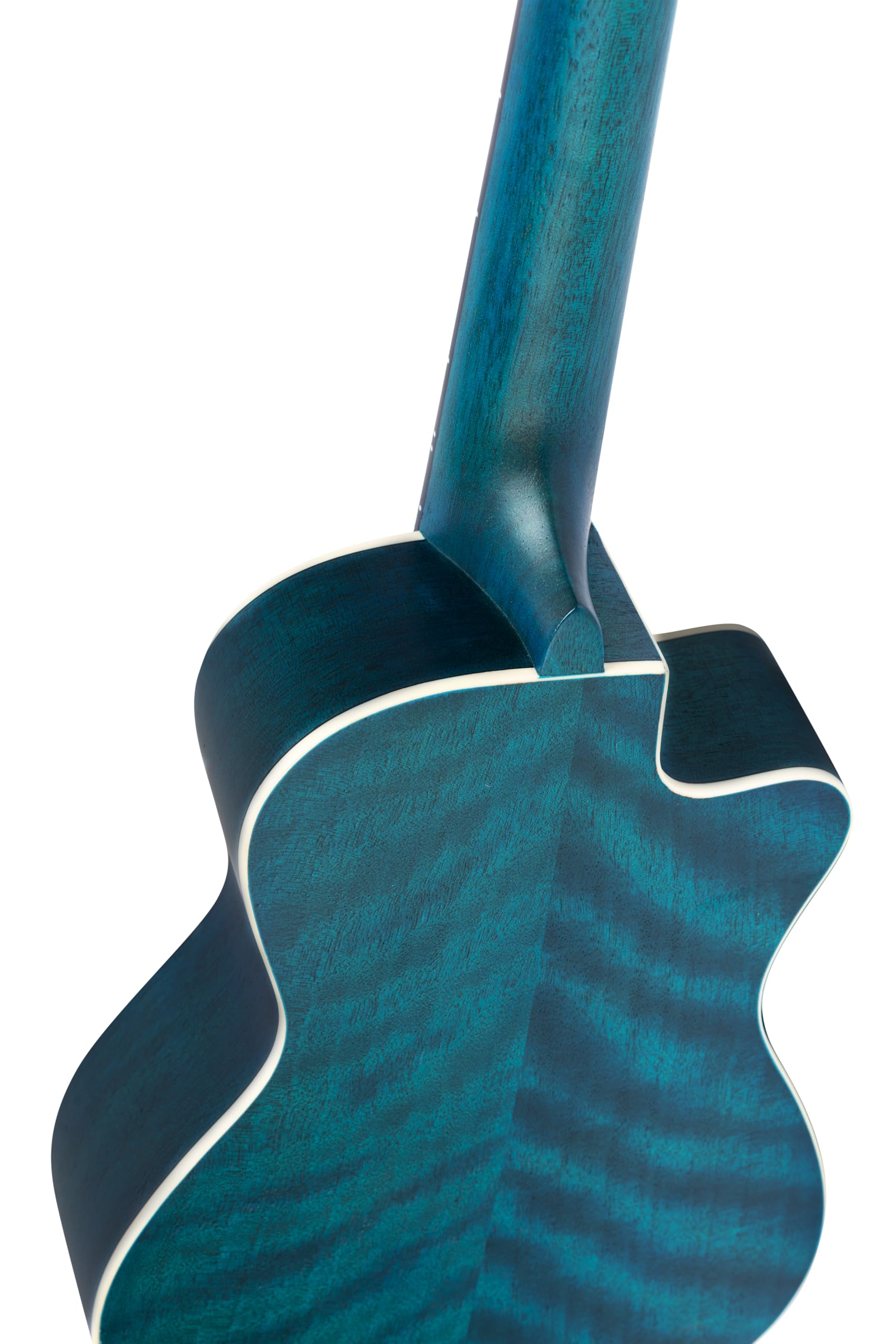 Ortega Guitars Ukulele Koncertowe Leworęczne – Elektro-akustyczne – Seria Earth – z Wycięciem – Okoume, Kolor Morski (RUOCEAN-CE-L)