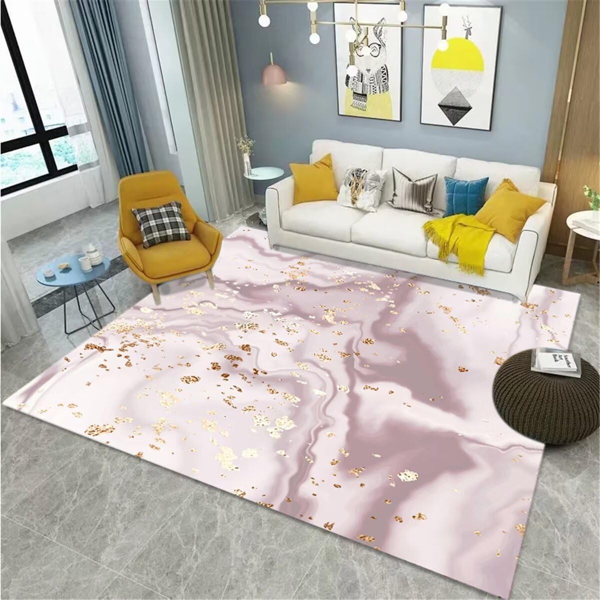 Tapis de canapé violet 140x200cm grand tapis de jeu enfant et extérieur