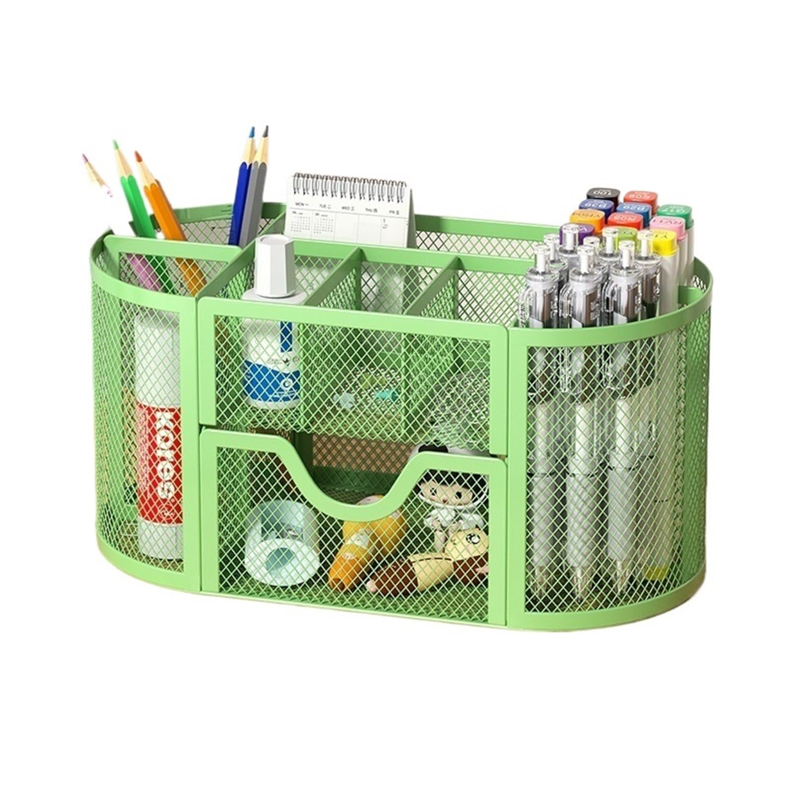 Organizer Scrivania Metal Pen Holder Creative Simple Stationery Storage Box Desktop Decoration Office Supplies(WHITE)