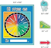 Vista 6 de Carson Dellosa Happy Place - Juego de 139 piezas de calendario español, encabezados mensuales, vacaciones, cubiertas de números, estaciones, clima