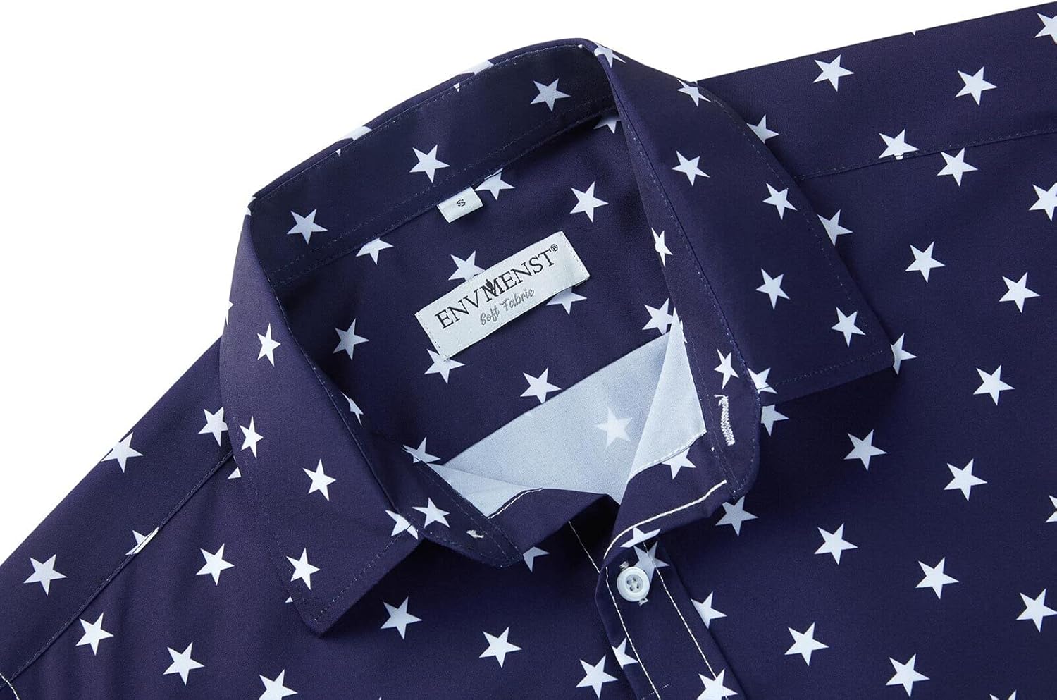 ENVMENST Men's American Flag Button Down Shirts Casual Short Sleeve Patriotic Hawaiian Shirt - Image 5