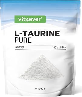 Polvo de Taurina - 1000 g (1 kg) - Solubilidad óptima - Vegano - 99% pureza - Aminoácido L-Taurina