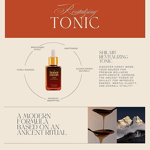 Miniatura 5 de HONEY MOON Gotas Organica Shilajit para aumentar la energía, el estado de ánimo, libedo, vitality+  Shilajit de mejor sabor - (50 porciones)  Miel