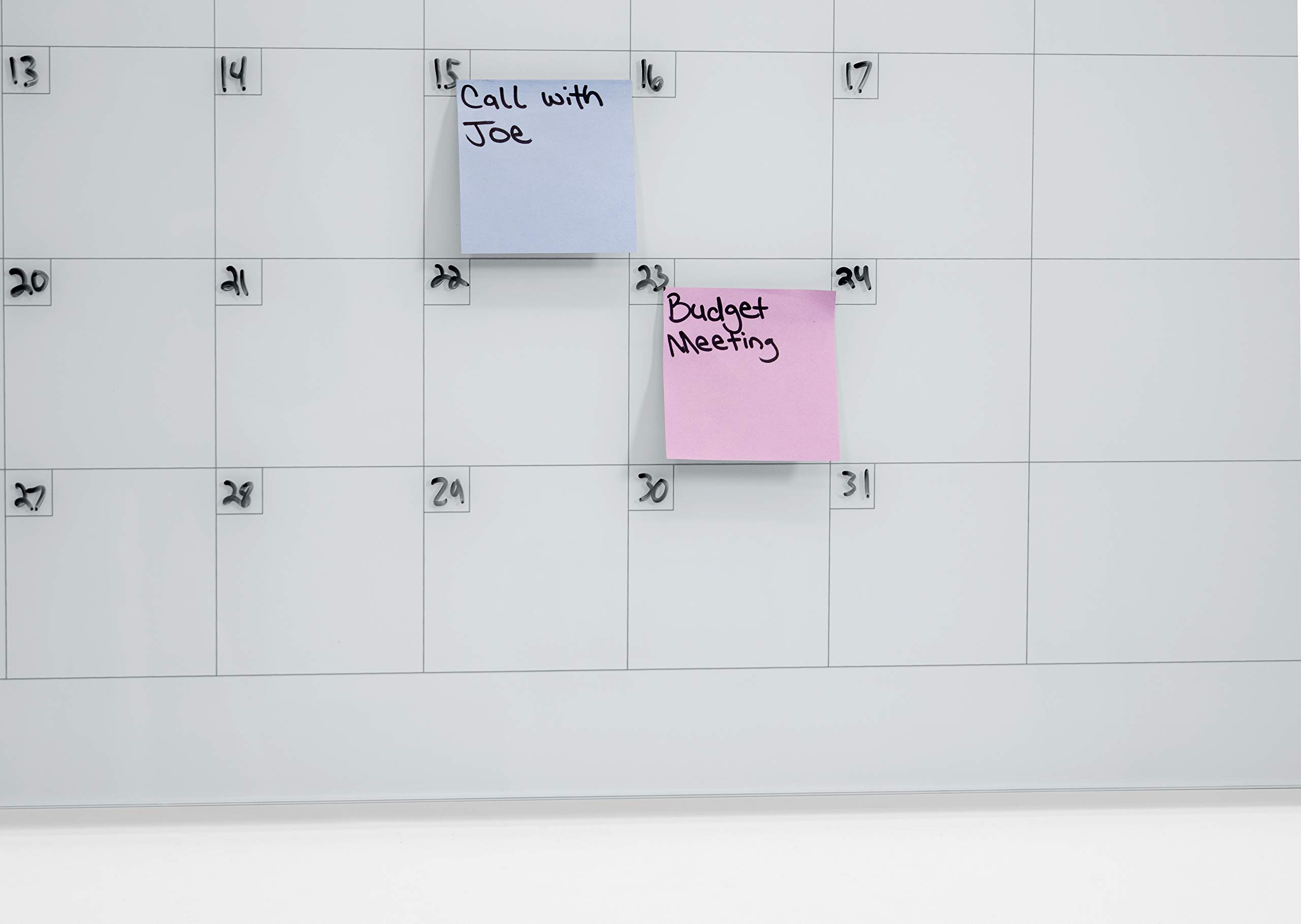 Audio-Visual Direct Set di lavagne magnetiche cancellabili a secco in vetro (7,6 x 5,1 m, calendario bianco) per parete – planner mensile