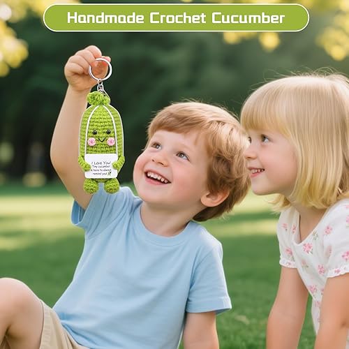 Miniatura 9 de MuMyer Funny Positive Crochet Potato Keychain Handmade Emotional Support Knitted Wool Potato Doll Keychain Gift for Bag Charm