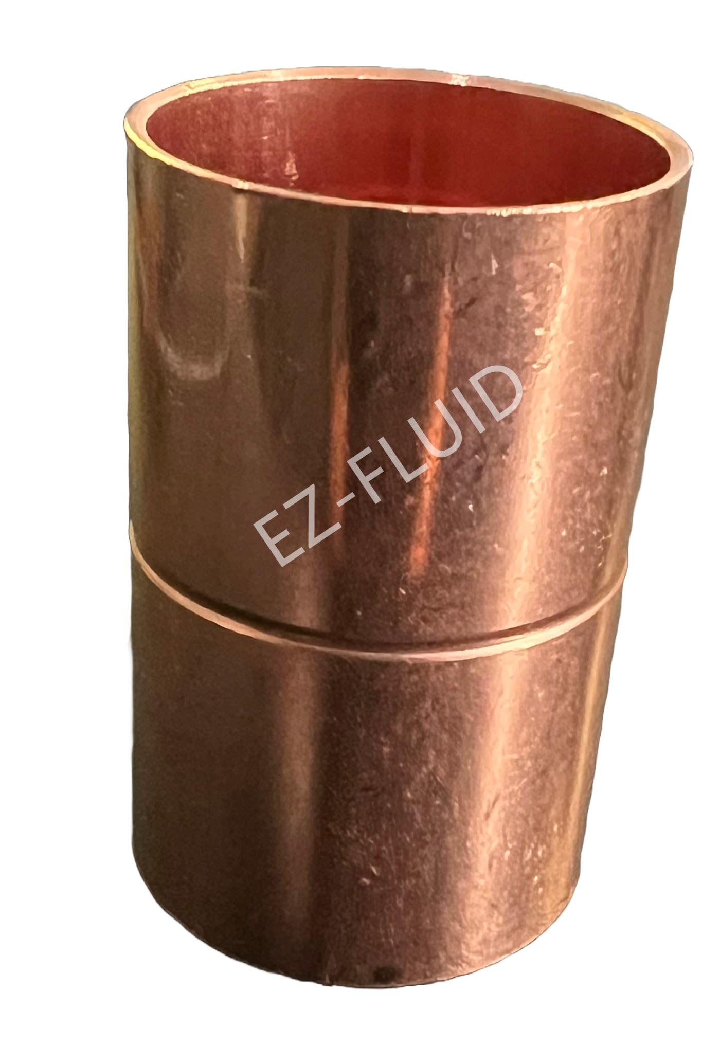 EZ-FLUID Plumbing 2-Inch C X C LF Copper Couplings Pressure Copper Fitting with Roll Pipe Tube Stop,Sweat Solder Connection End Repair Coupling pipe Fittings for Residential, Commercial.(1Pc) y