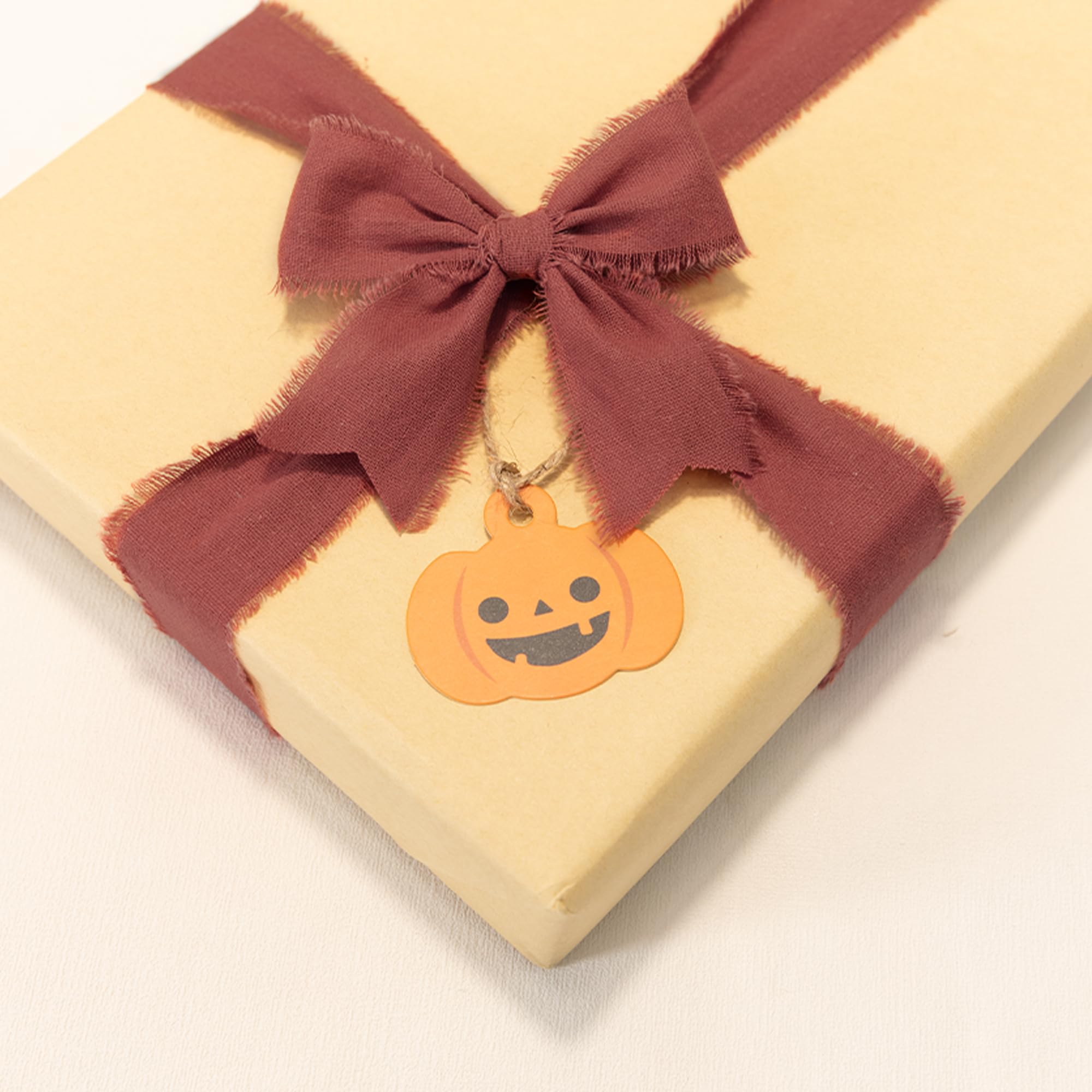 Keypan Cinta de otoño naranja de 1-1/2 x 15 yardas, hecha a mano, de algodón deshilachado, cintas de tela para manualidades, ramos de flores, envoltura de regalos, decoración del hogar