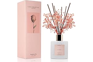 Cocorrína Reed Diffuser Set with Preserved Baby's Breath & Cotton Stick Sandalwood Rose