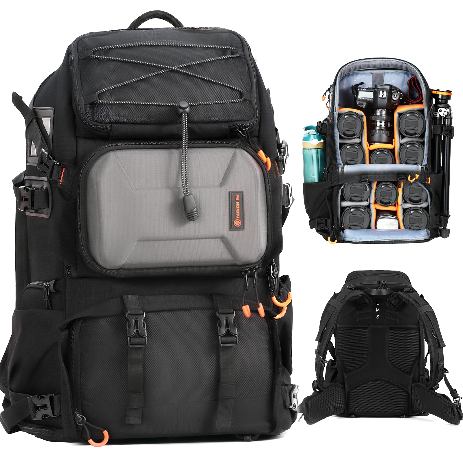 TARION Large Camera Backpack 30L- Professional DSLR Camera Bag with 17.3" Laptop Compartment Side Access Tripod Holder Waterproof Rain Cover PB02