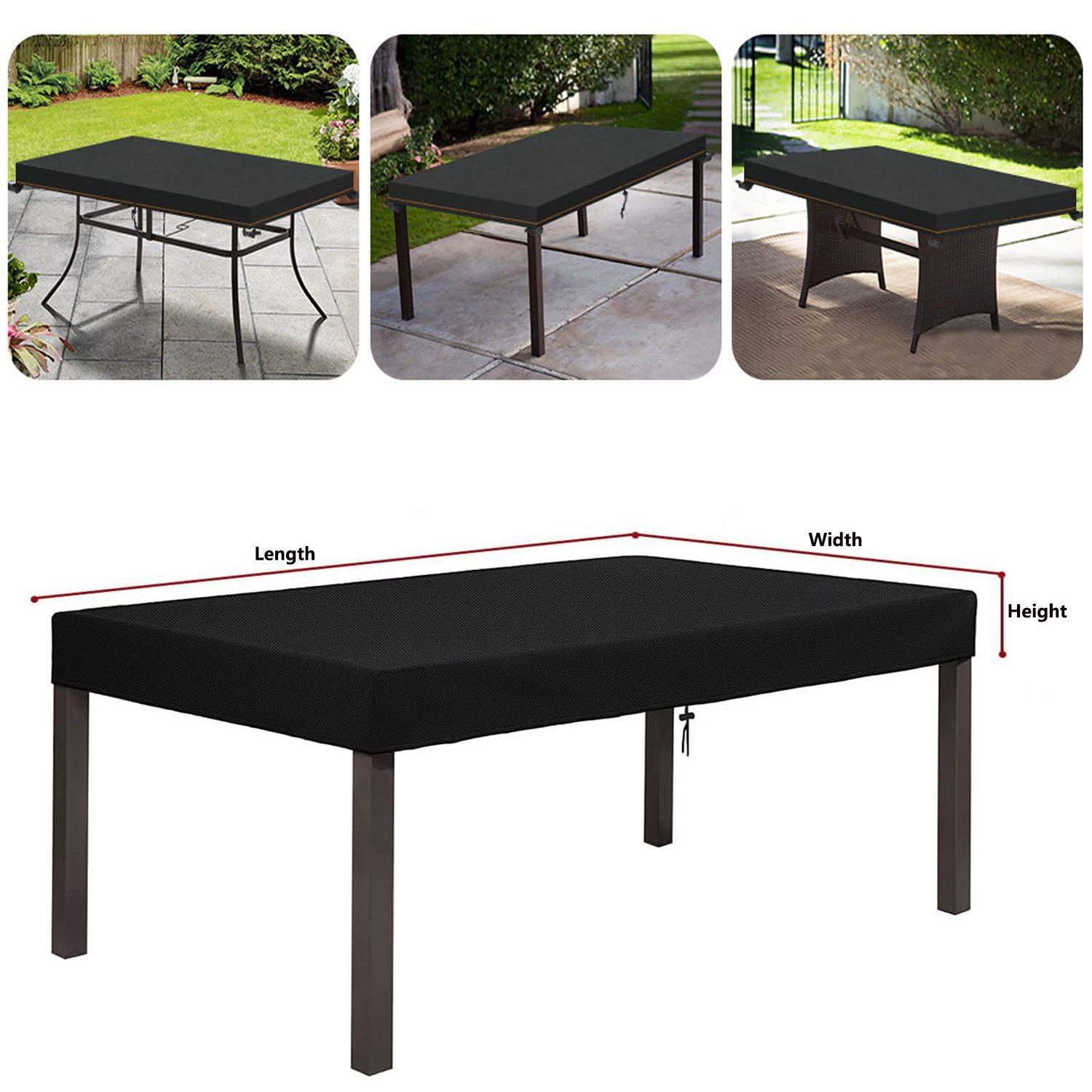 Copertura per Tavolo da Giardino per Tavolino Copritavolo da Esterno Impermeabile Telo Copri Tavolo per Esterno Telo Copertura Tavolo Esterno Tessuto Oxford 120x90x20cm
