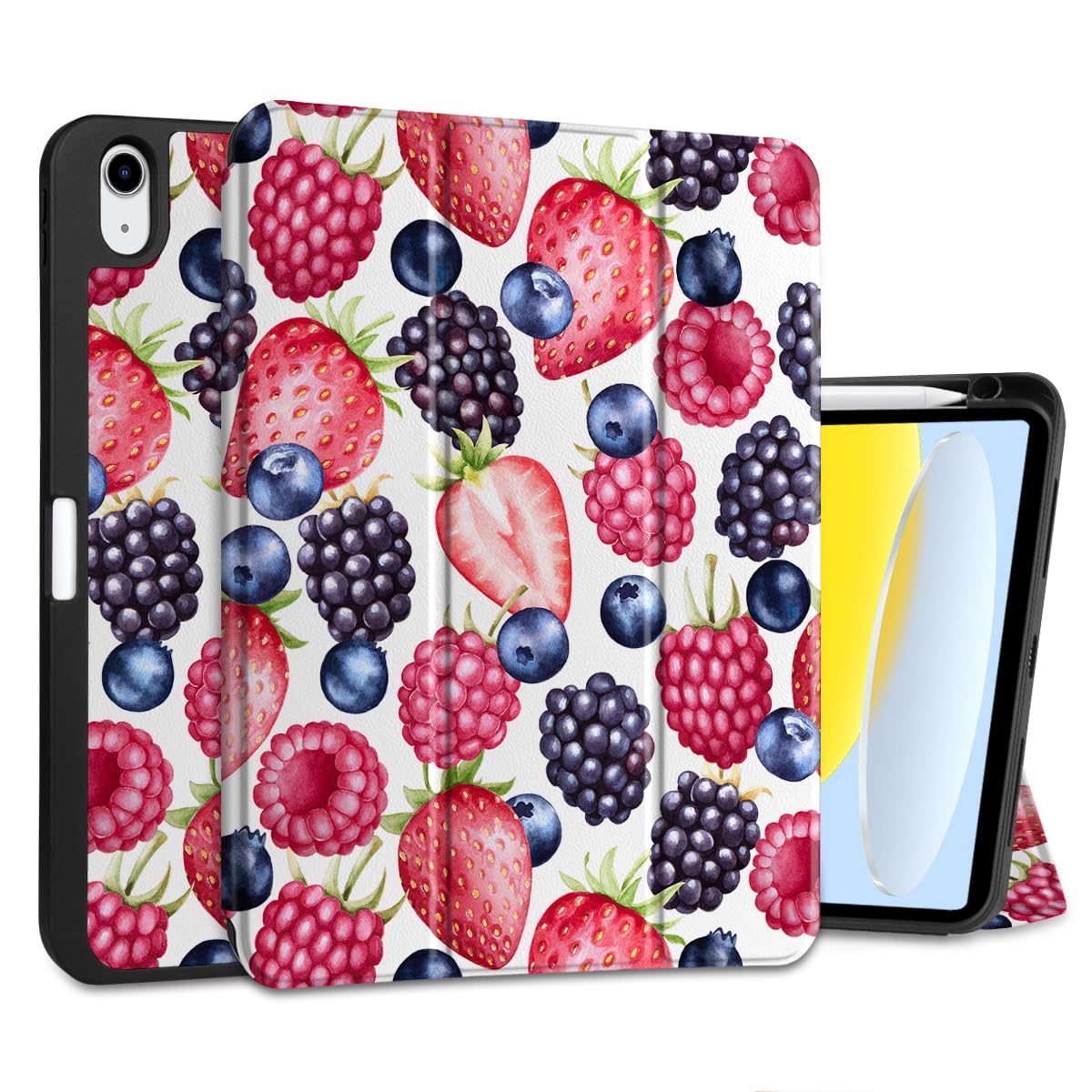 MEEgoodo Case for iPad A16 11th Generation 11 inch 2025/iPad 10th Generation 10.9 inch 2022, Tablet Cover with Trifold Stand + Pencil Holder + Auto