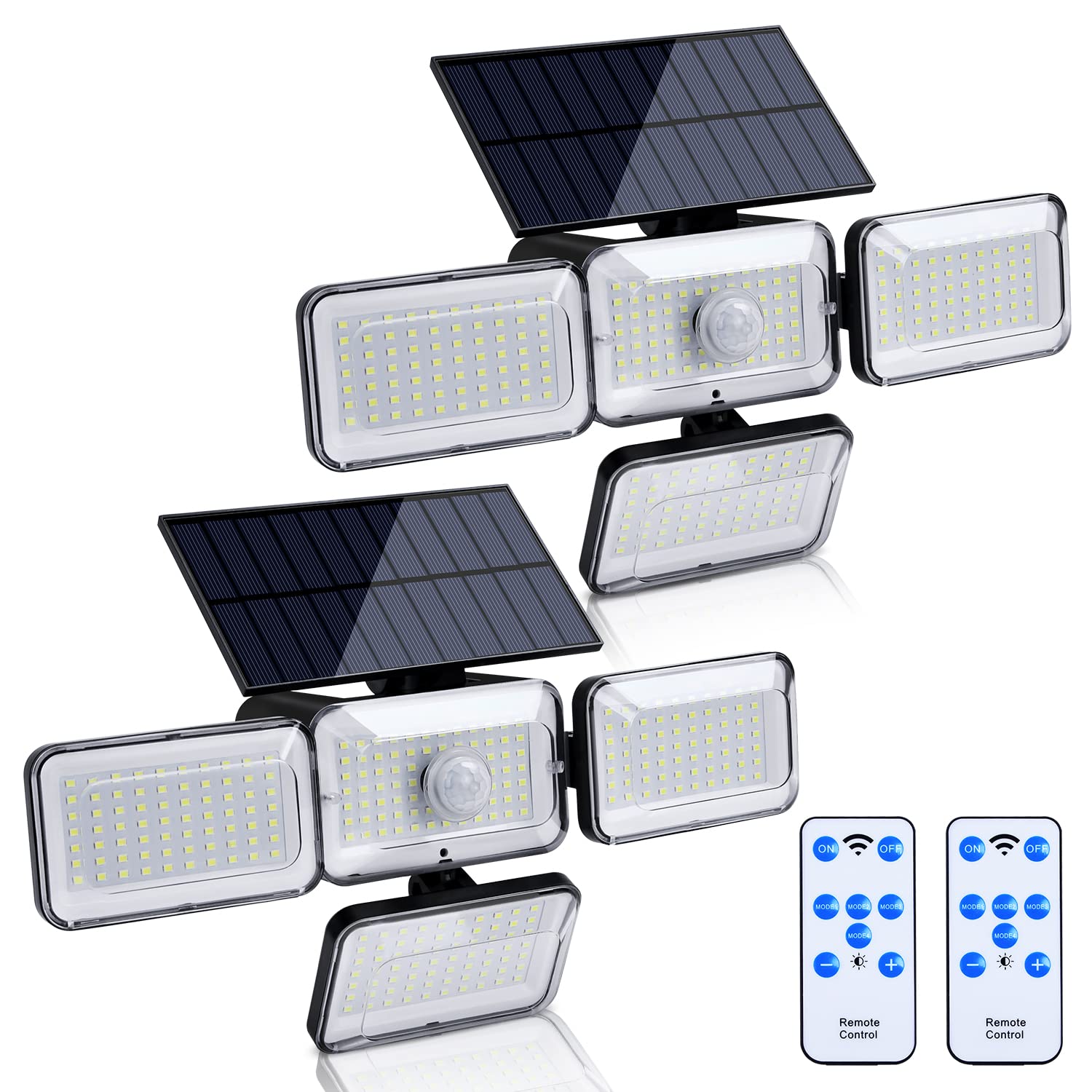TechKen Solarlampen für Außen,Solar Hängelampe Pendelleuchte mit Fernbedienung Bewegungsmelder 4 Modi 2 * 1800MAH Superhell Solarleuchte 288 LED Solar Lampe Wandleuchte für Garage Garten Yard