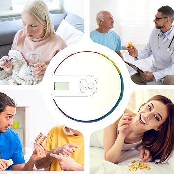 Pill Storage Box Smart Pill Dispenser Machine, Timed 7-Day Portable Tablet Storage | Up to 4 Alarms Per Day Easy Use Medication Organizer, Compact Medication Reminder for Elderly, Home