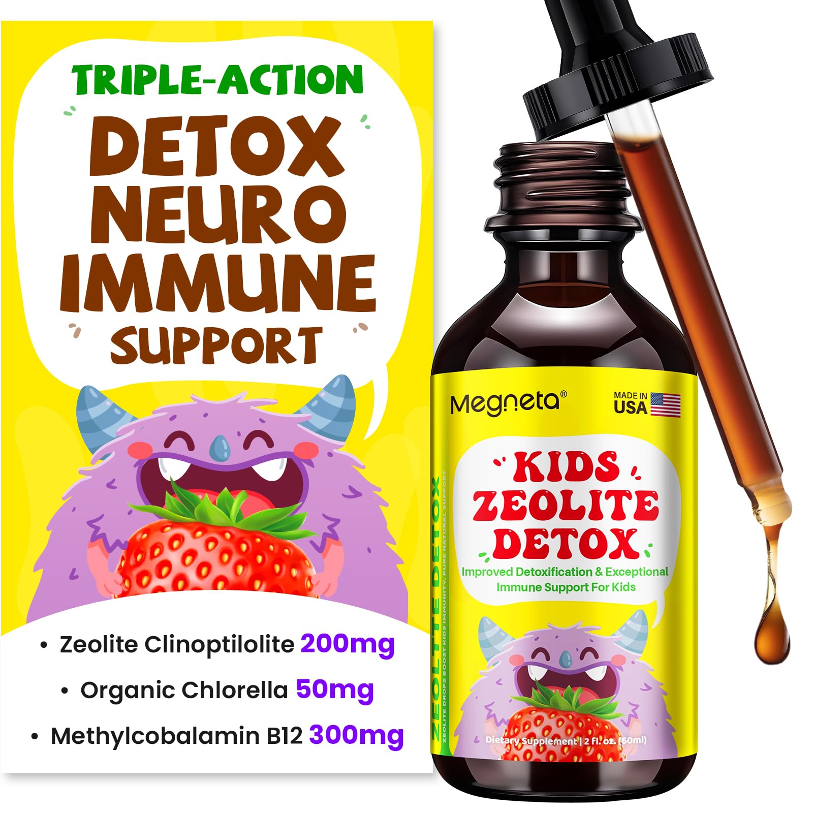 Amazon.com: Zeolite Detox for Kids | Triple-Action Neuro & Immune
