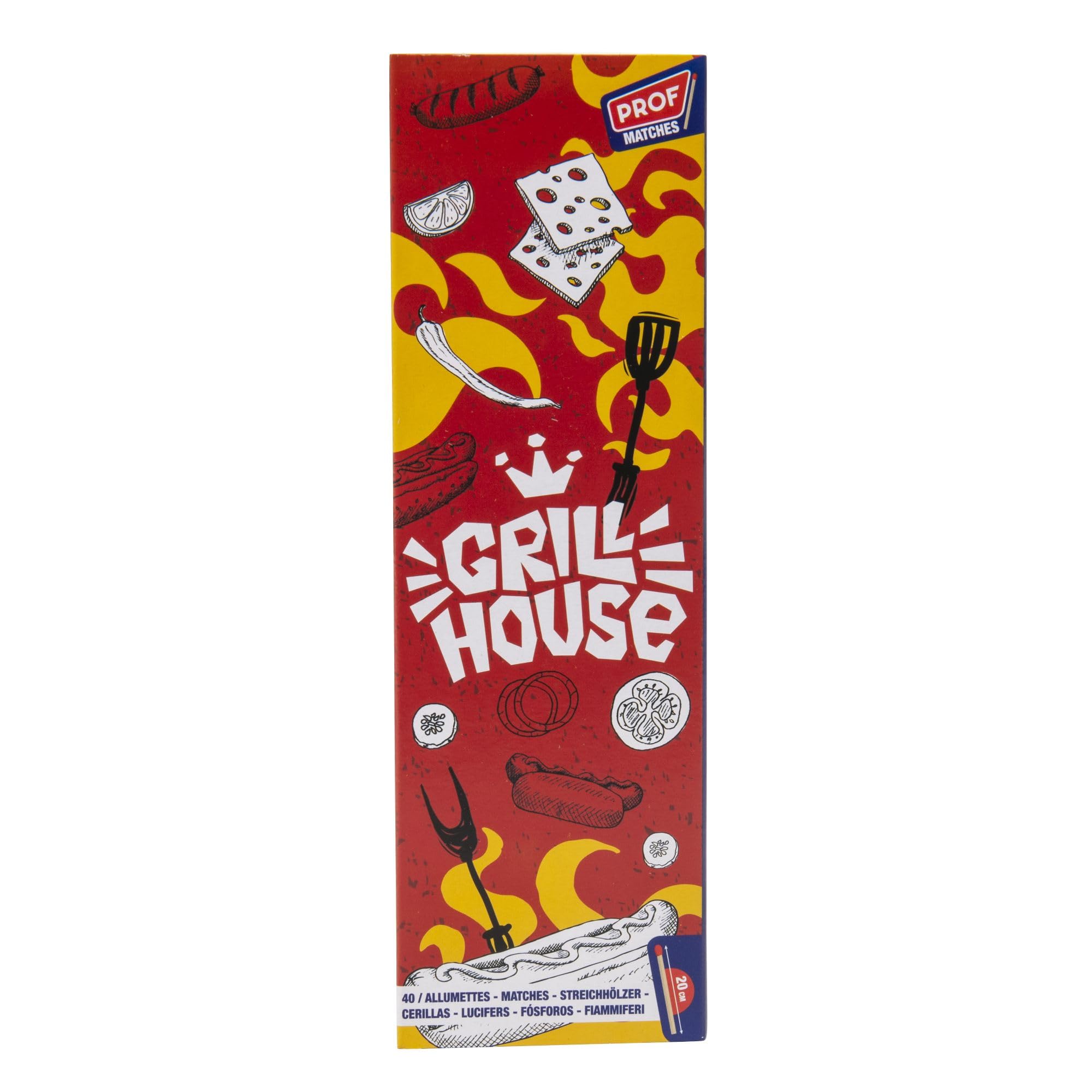 Pyro Feu Fosforos Extra-Largos 17cm; Caja de 40 Uds Extralargos, Madera, 17 cm