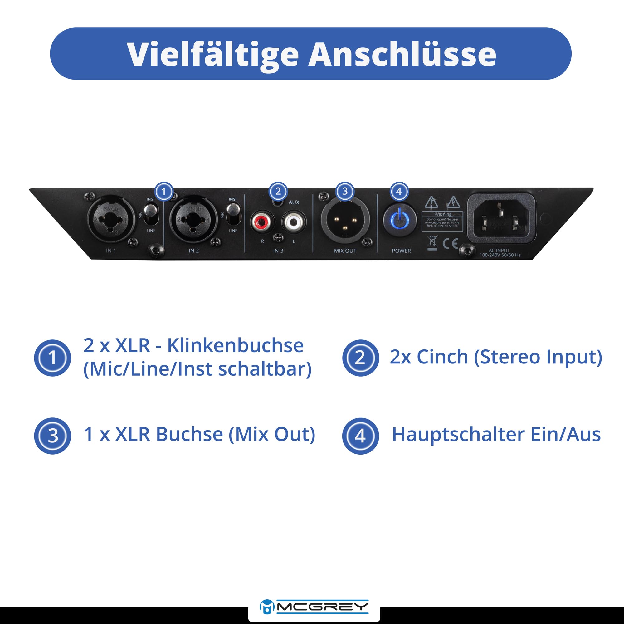 McGrey Move Compact Akku PA Lautsprecher - Mobile 8 Zoll Aktivbox mit Bluetooth und TWS, kraftvoller Sound für Events, Party und Präsentation, bis 8 Stunden Laufzeit - Schwarz