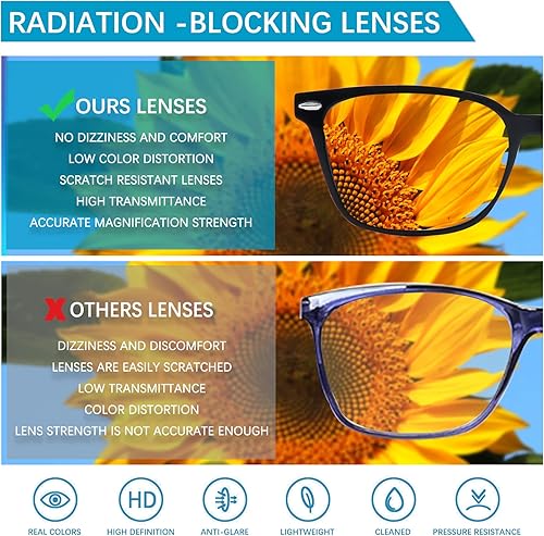 Miniatura 6 de CLASAGA Gafas de lectura para mujeres y hombres, para lectura de computadora, lentes de bloqueo de luz azul, lentes de bisagra de resorte