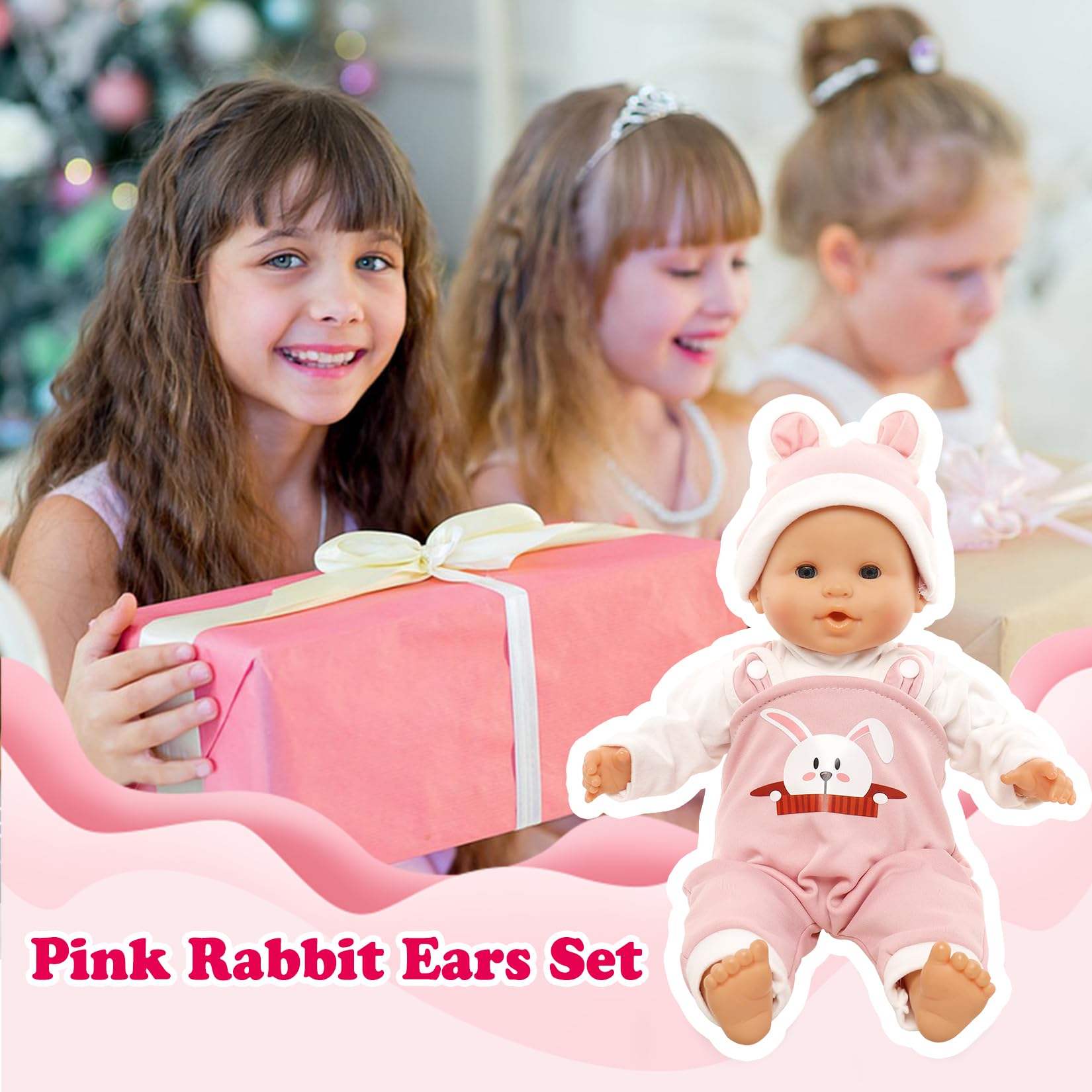 Gemtte Vêtement Poupée 4 Set pour New Born Baby, Accessoire Poupon 43-48 cm, Vetement Poupee pour Enfants et Filles, Rose Gemtte Vêtement Poupée 4 Set pour New Born Baby, Accessoire Poupon 43-48 cm, Vetement Poupee pour Enfants et Filles, Rose