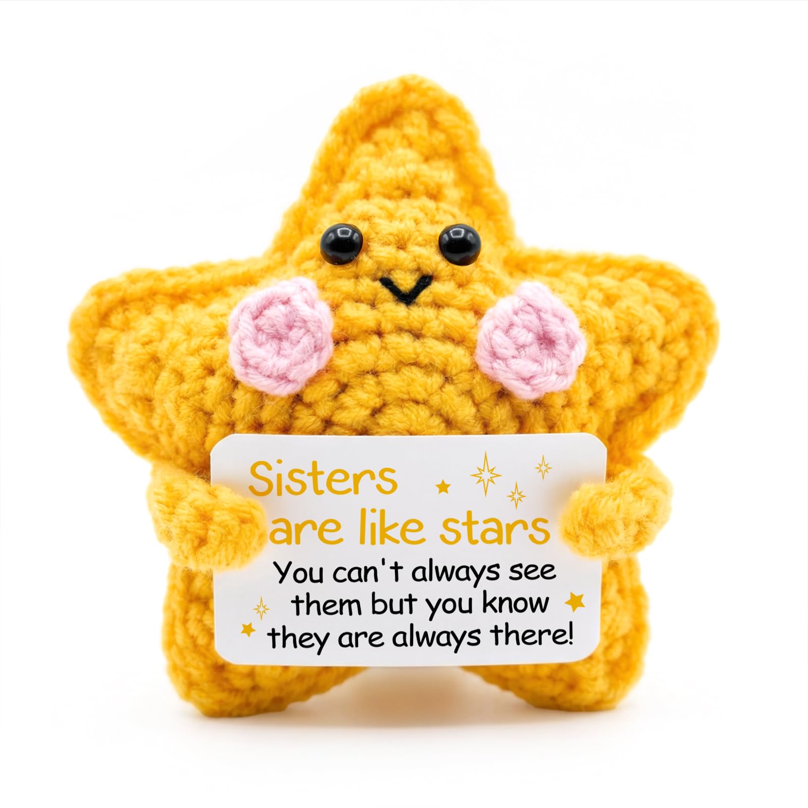 Sister Gifts, Handmade Crochet Star, Sister Birthday Gifts, For Sister Emotional Support Gift, Positive Crochet Animals, Christmas Graduation, Valentine's Day, New Year, Anniversaries Gifts โ image 1