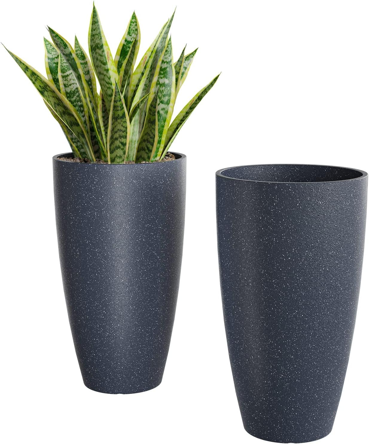 Tim Tim Agro 21 Inch Tall Outdoor Planters, Set of 2, Grey, UV/Frost/Crack/Peel Resistant, Drainage, Air Penetration (Sandy) (B0D6GXY5G7) Amazon Price History, Amazon Price Tracker