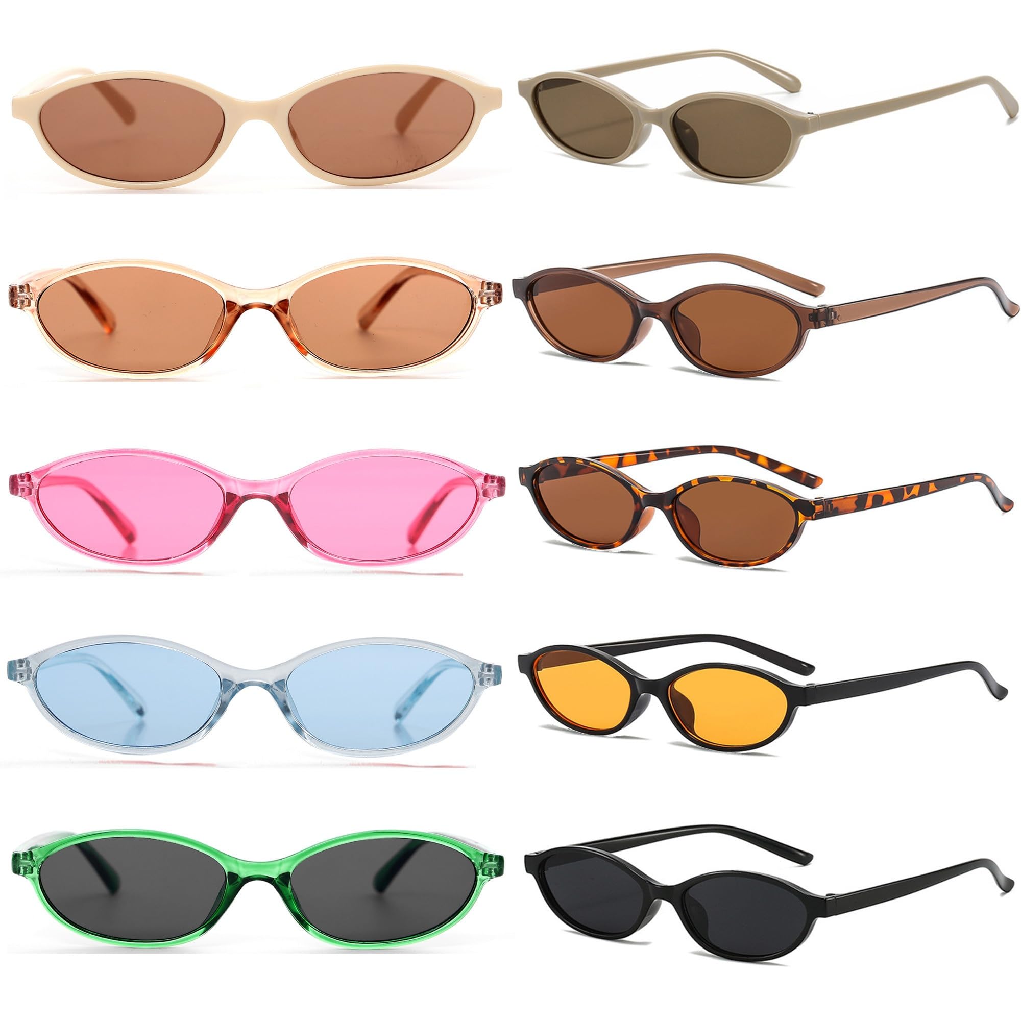Lot De 3 Paires De Lunettes De Soleil Rectangulaires Rétro Pour Femmes - UV400 - Cadre Large (Noir, Marron, Tortue)