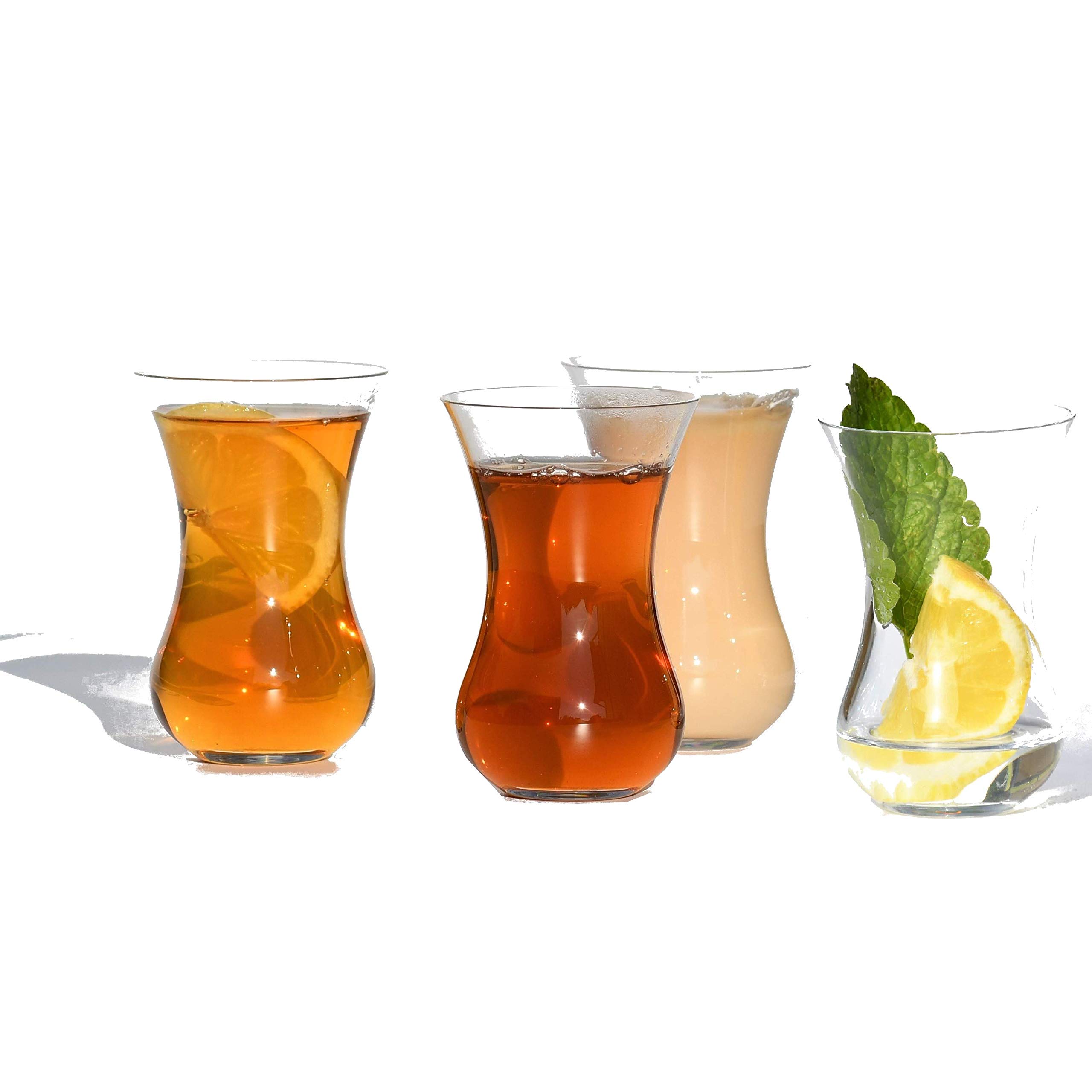 Verres à thé en cristal design Queen Ann avec boîte cadeau incluse