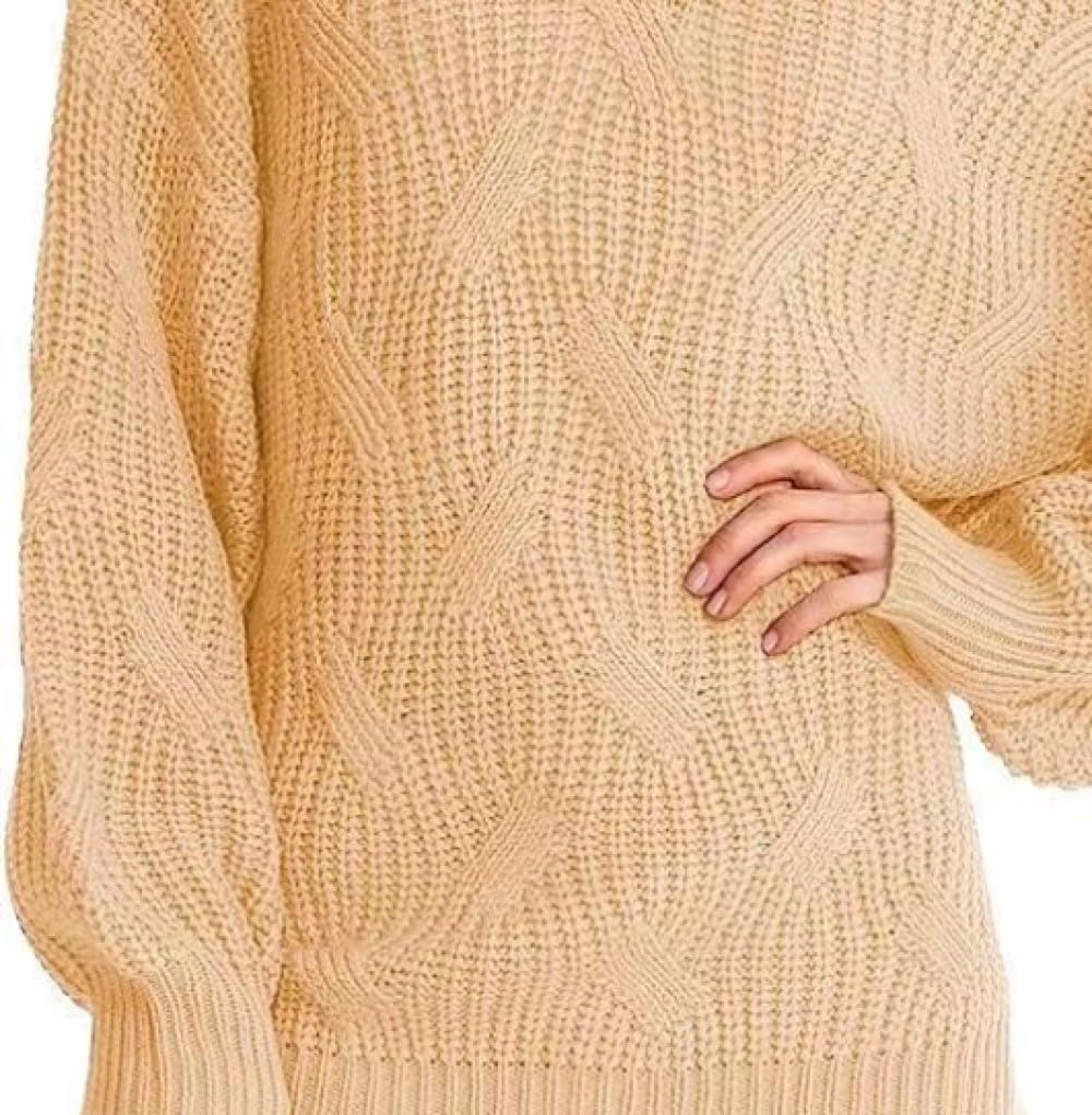 Langarm Oberteile Für Damen, Rollkragenpullover Mit Zopfmuster, Lässige, Übergroße Pullover, Einfarbige Sweatshirts, Strickpullover, Lockerer Pullover, Pullover Für Mädchen Und Damen, A
