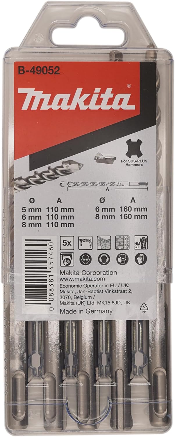 B-49052 Hammer Drill Bit SDS-Vplus-Set No.2 5Pcs