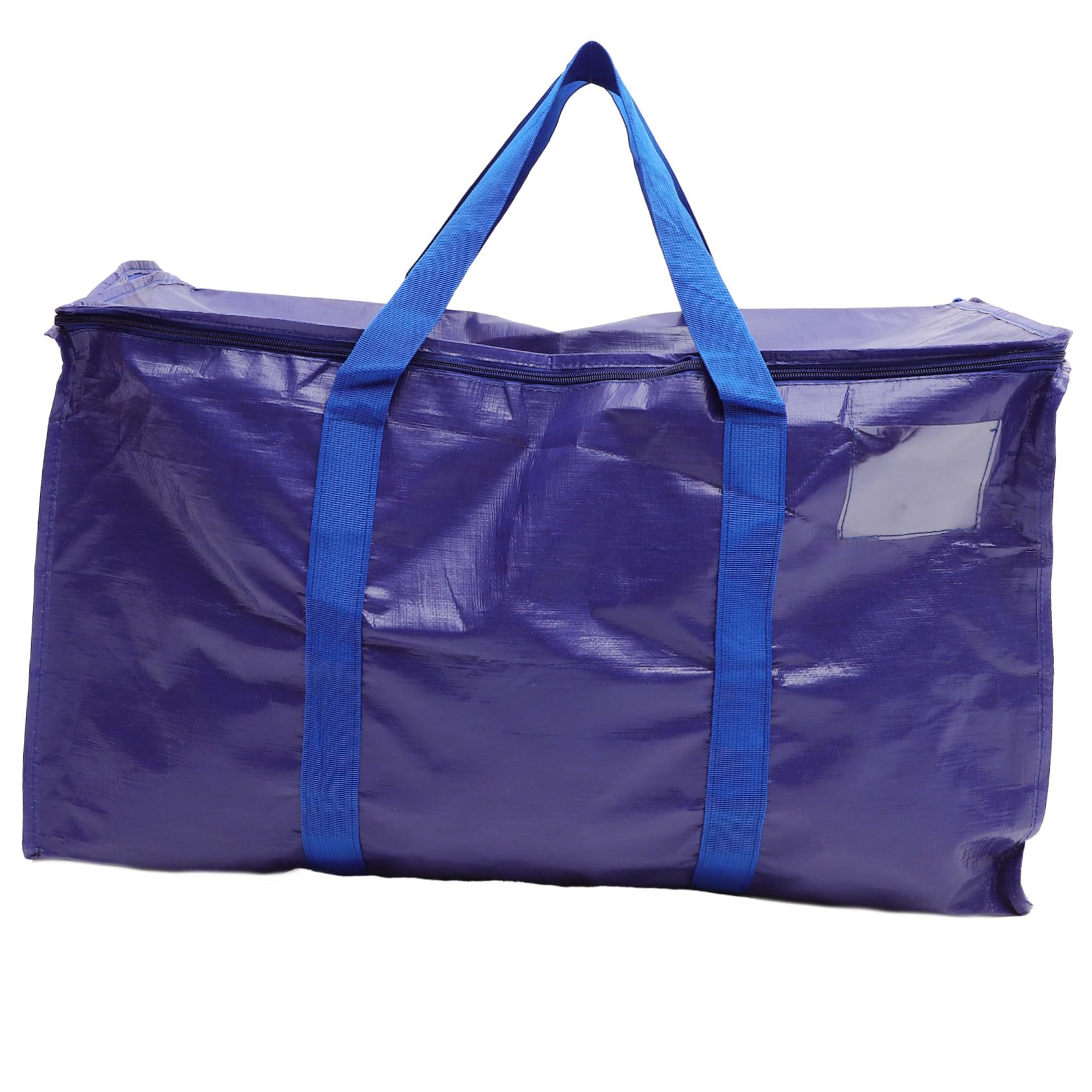 Grand contenant de déménagement extra large bleu foncé avec poignées et porte-étiquette