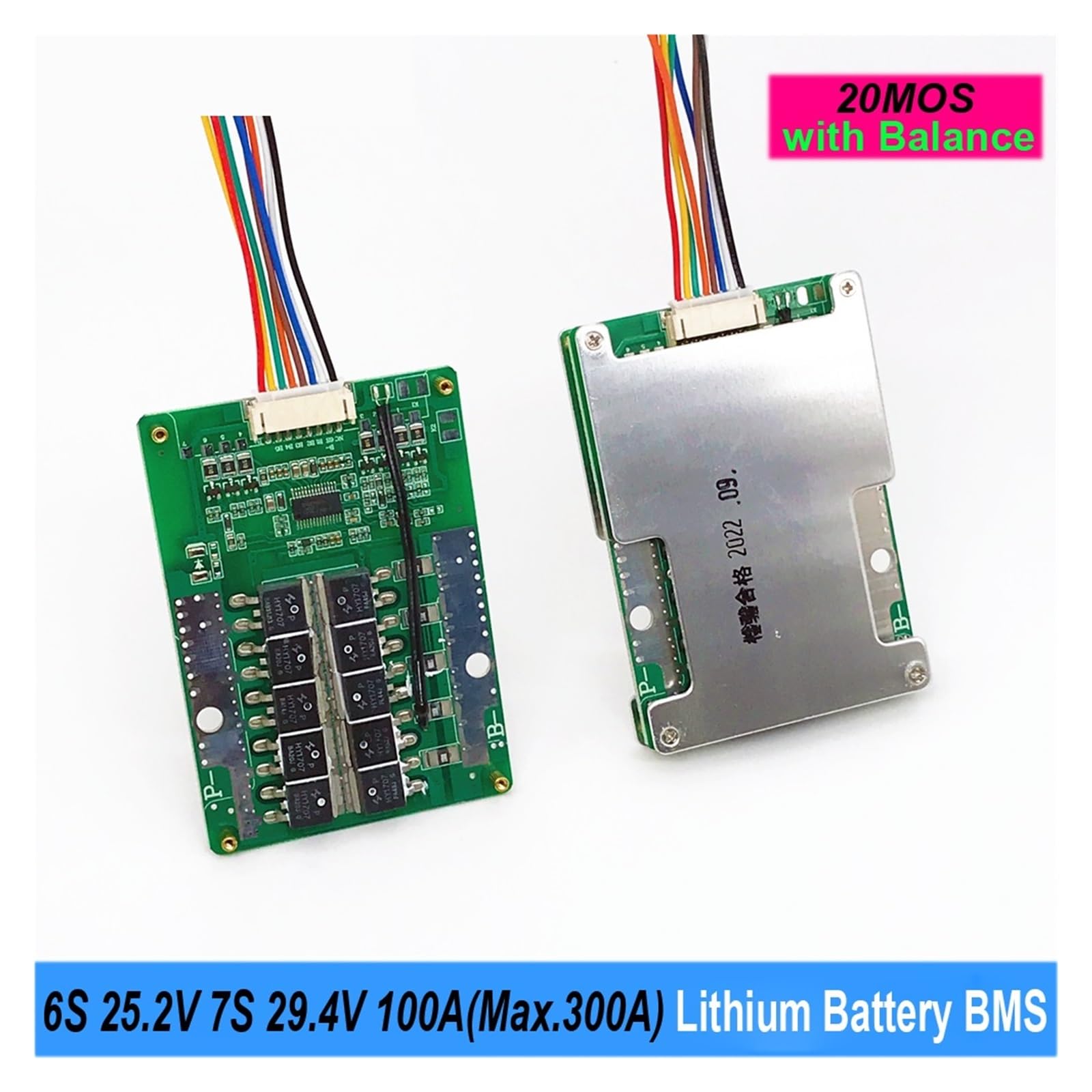Płyta BMS, 6S 24V 7S 29,4V 100A Maks. Płytka baterii litowej 300A Balance BMS z NTC do użytku z akumulatorami do rowerów elektrycznych i e-skuterów(7S BMS)