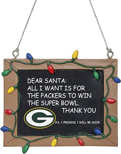 Miniatura 24 de NFL Resin Holiday Christmas Chalkboard Sign Ornament