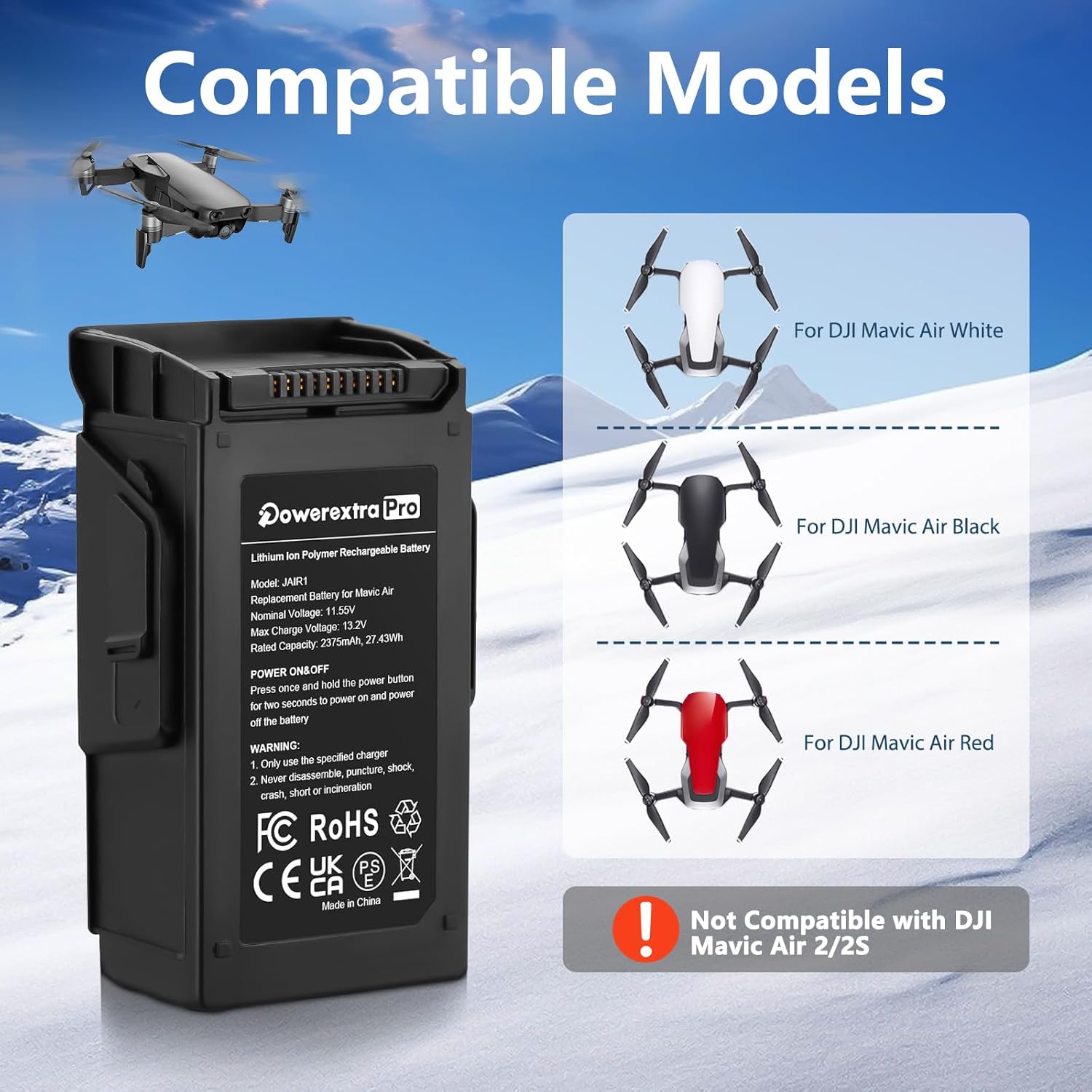 Batteria Lipo Intelligente Drone Batteria DJI Mavic Pro Homesuit 3830mAh | Ricambio Per Drone 11.4V 27 Minuti Volo Doppia Batteria Mavic Pro Platinum - Foto 5