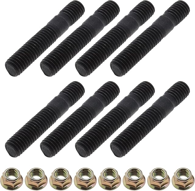 16pcs Exhaust Manifold Stud Bolt Kit M8x45mm Replacement Part