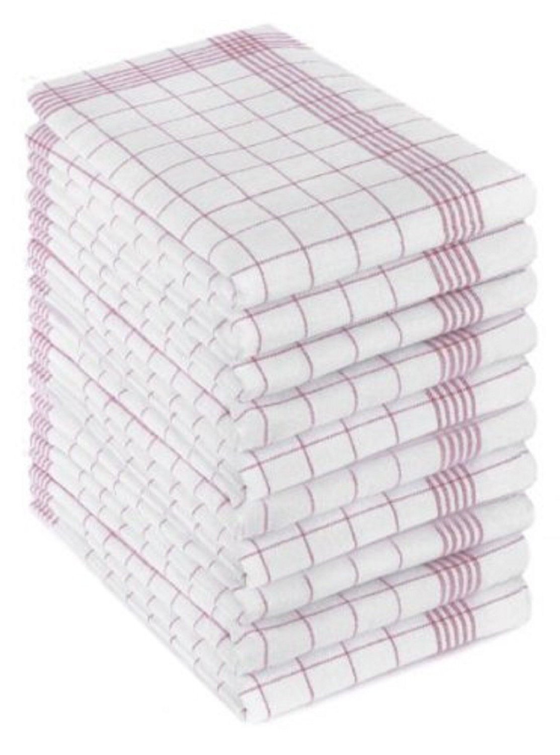 Kaufmann 10 paños de Cocina, 100% algodón, Lavables a 95 º C, 50 cm X 70 cm, Color Rojo