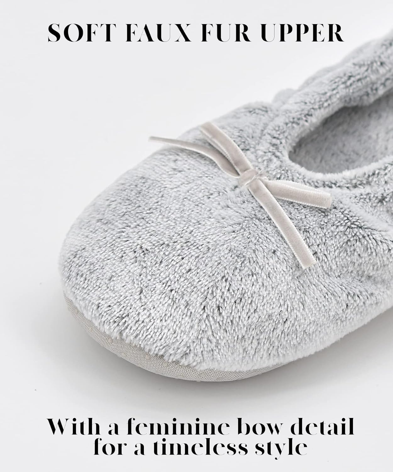 Keyela Women's Memory Foam House Fluffy Ballerina Slippers Ballet Shoes Fuzzy Cute Faux Fur Closed Toe Slip On Indoor Slippers - Image 2