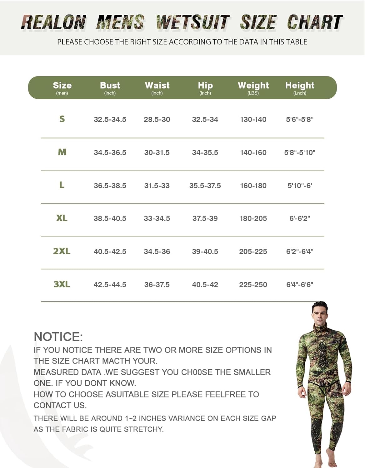 FLEXEL Men Spearfishing Premium Camouflage 3mm 5mm CR Neoprene Wetsuit Scuba Diving Suit Hoodie Snorkeling Suits 2 Piece