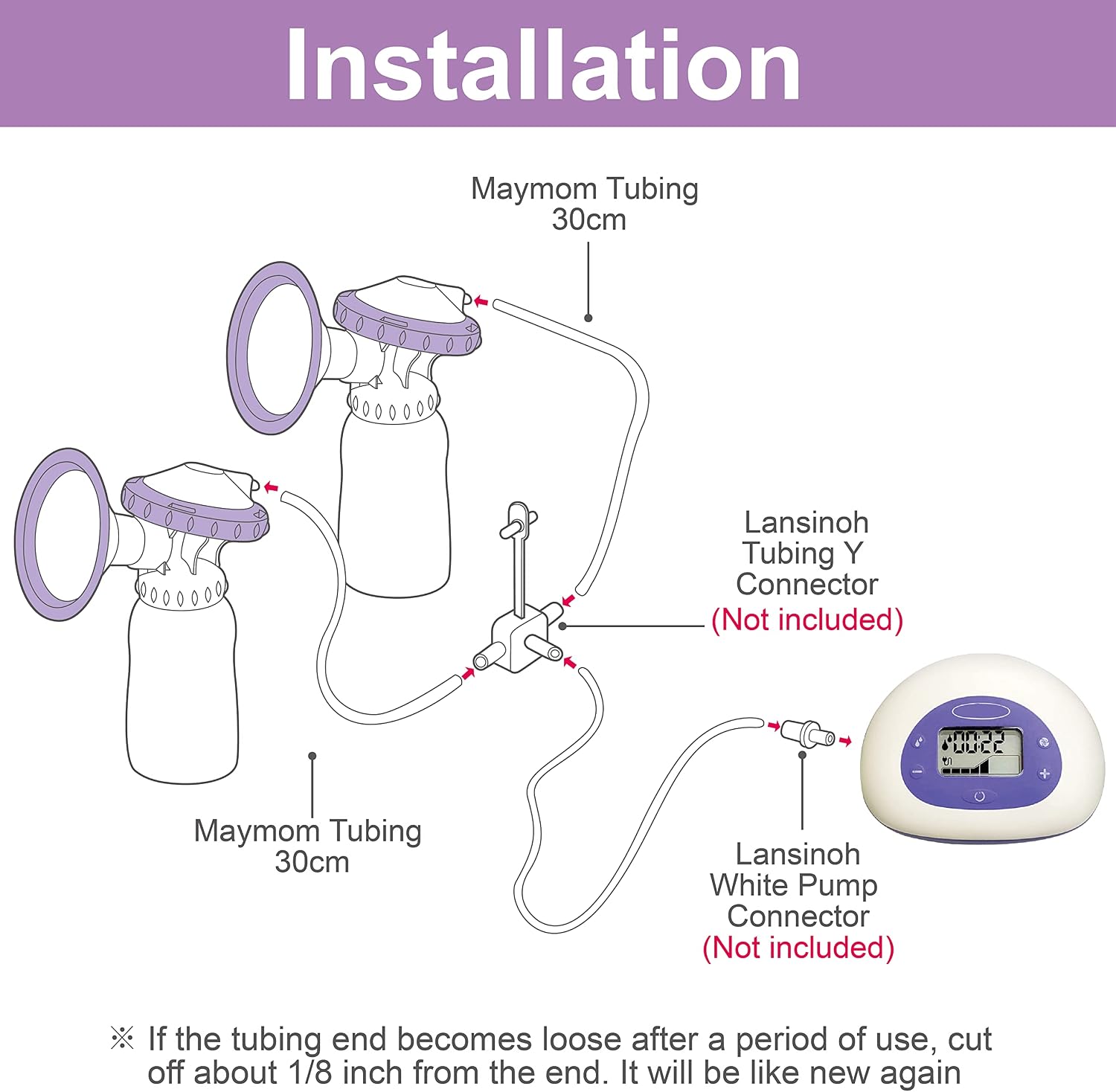 Maymom Tubing Compatible with Lansinoh Breastpump Not Original Lansinoh Pump Parts Replace Lansinoh Tubing. Work with Lansinoh Signature Pro,Lansinoh Smartpump
